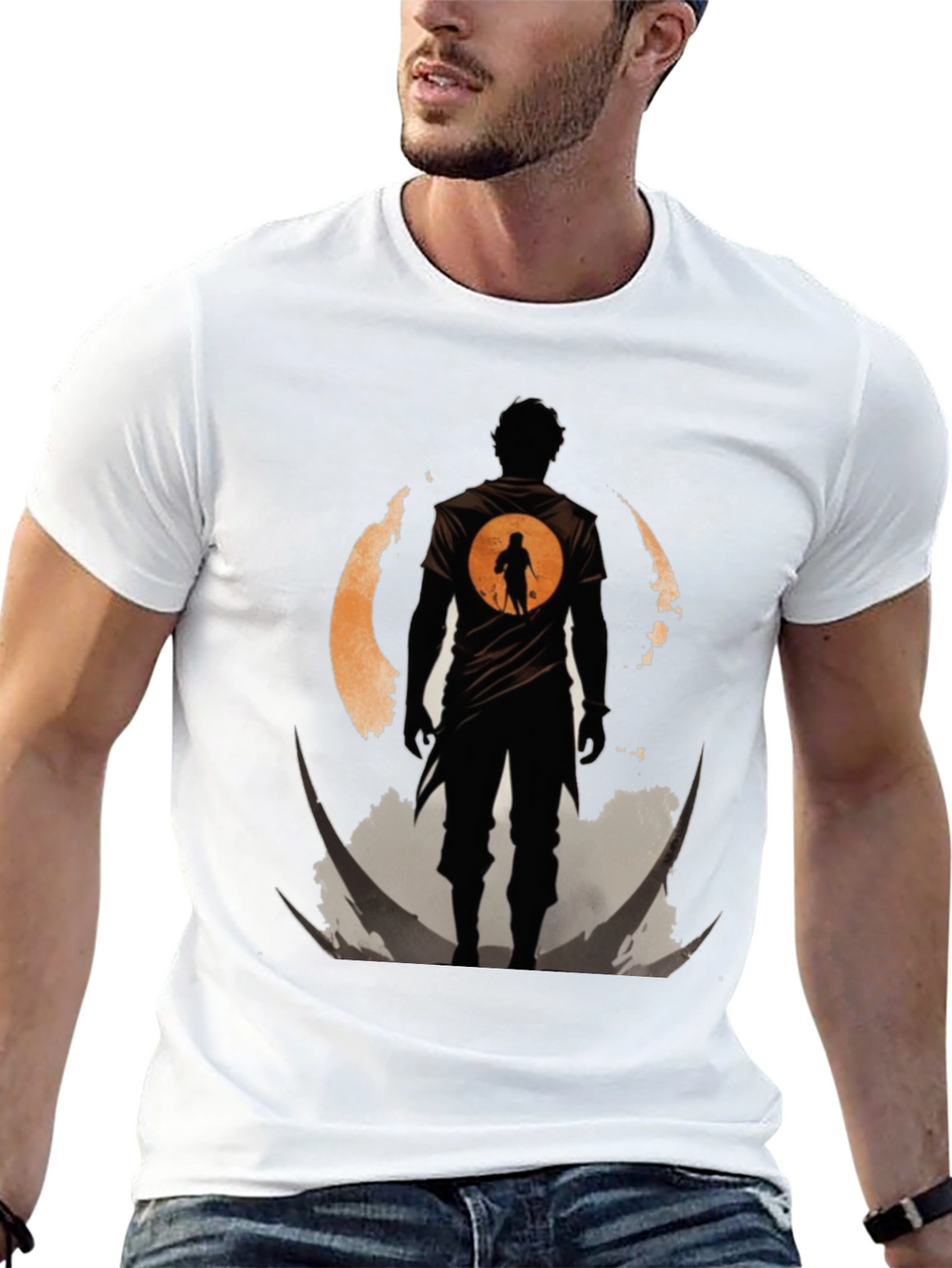 Silhouette Warrior T-Shirt - Graphic Print Tee