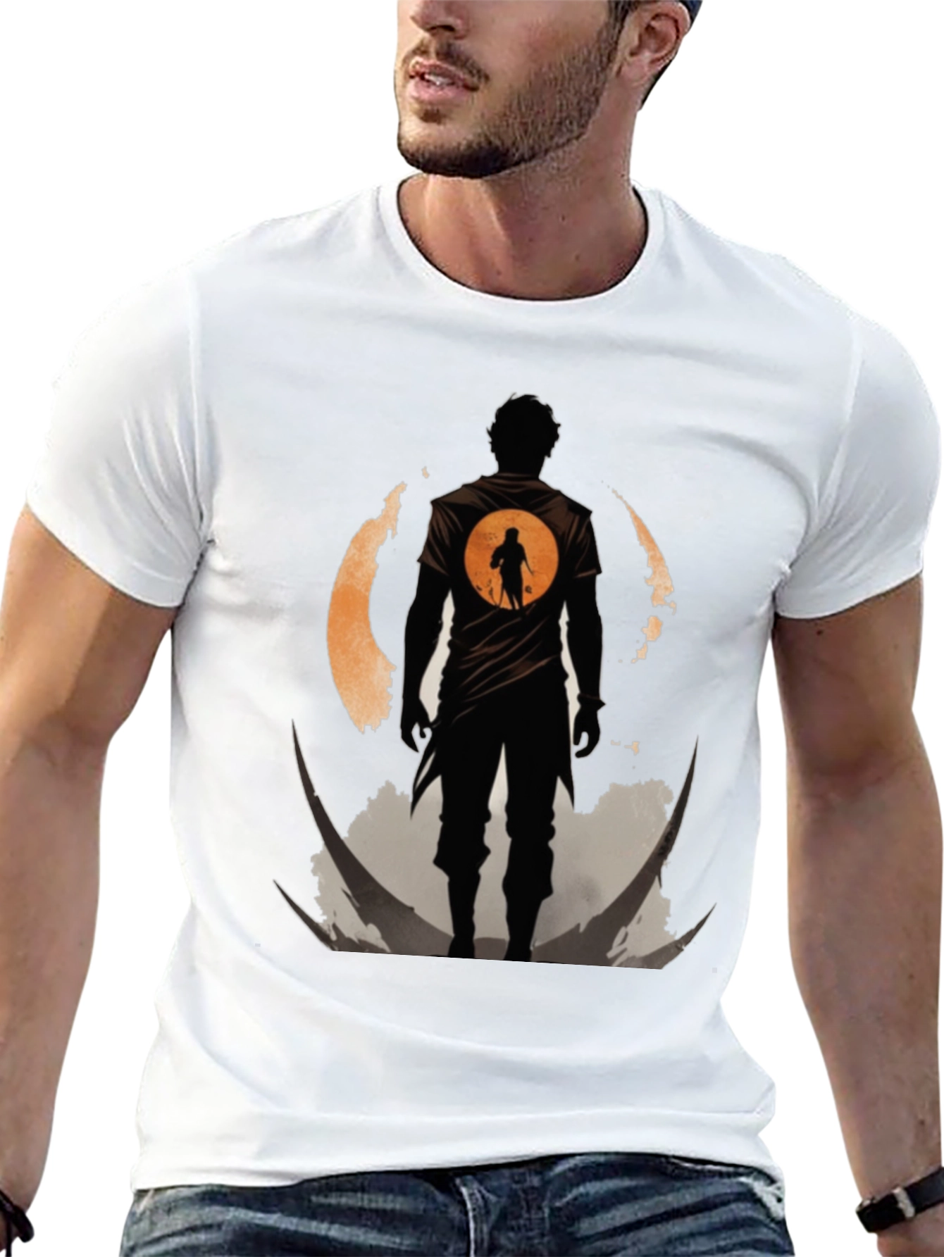 Silhouette Warrior T-Shirt - Graphic Print Tee