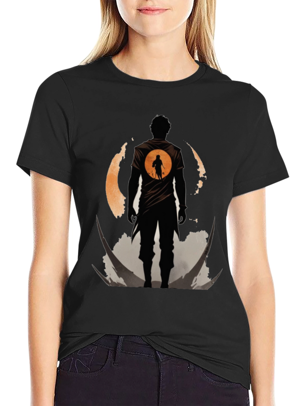 Silhouette Warrior T-Shirt - Graphic Print Tee