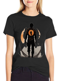 Silhouette Warrior T-Shirt - Graphic Print Tee