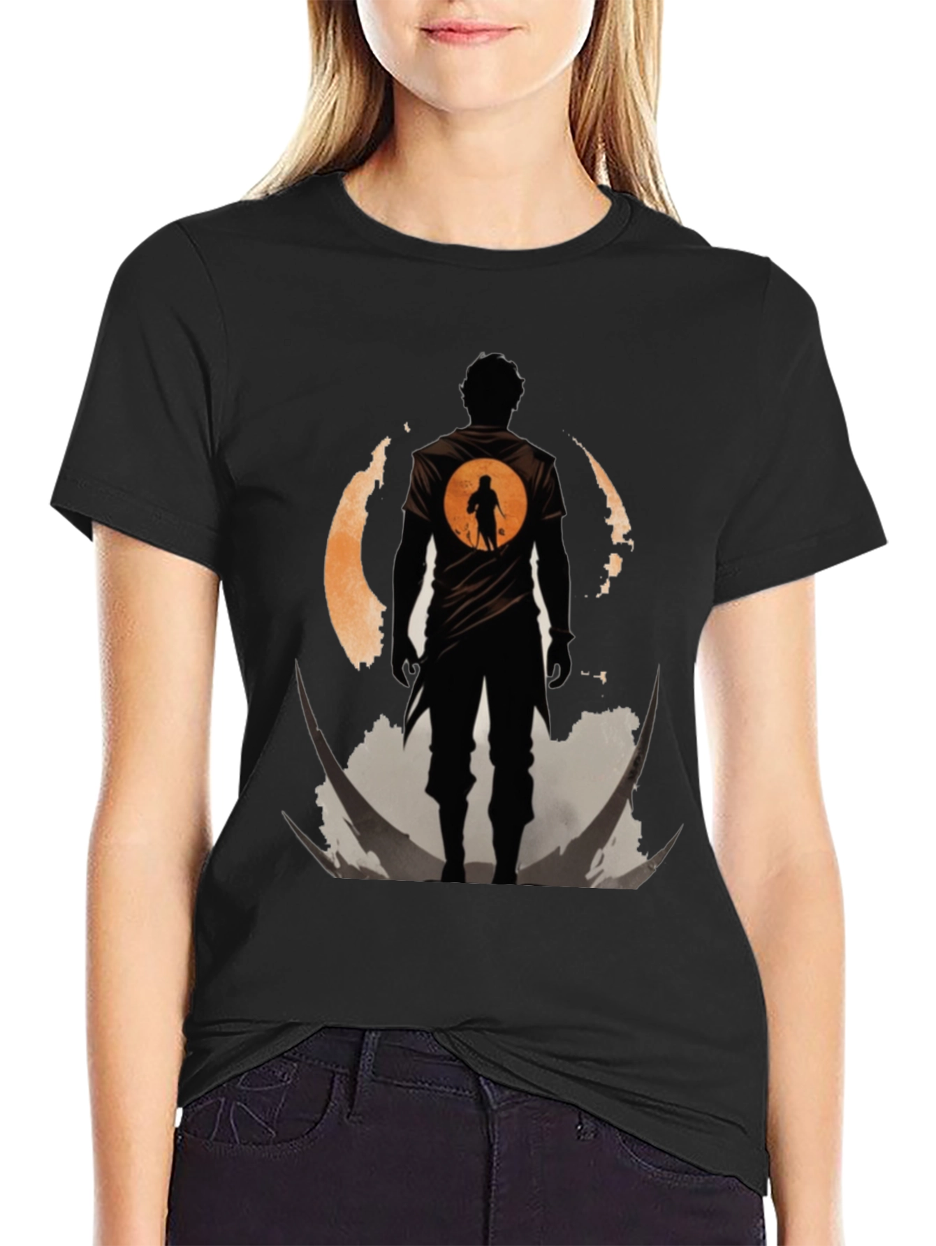 Silhouette Warrior T-Shirt - Graphic Print Tee