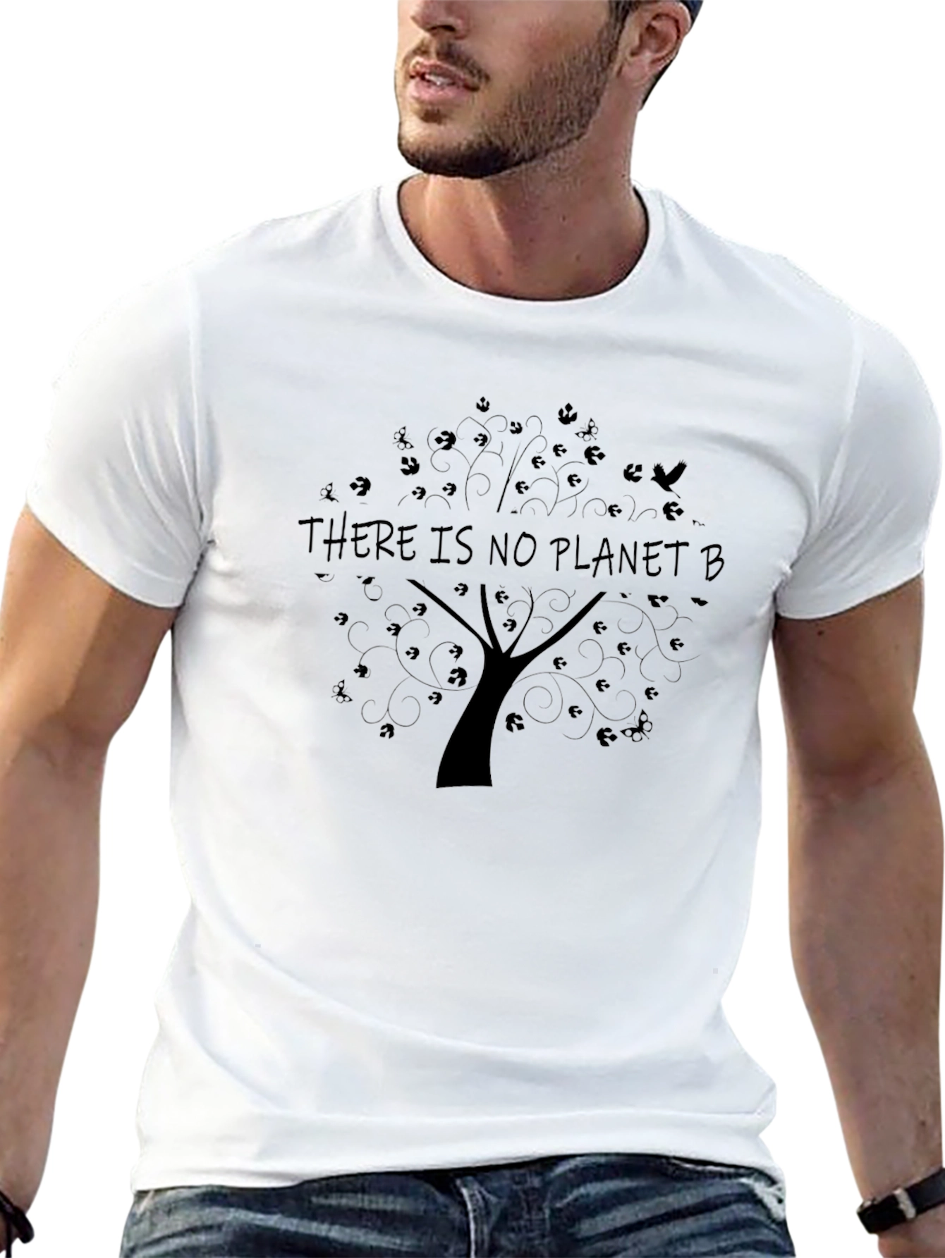 Eco-Conscious Black No Planet B Tree T-Shirt