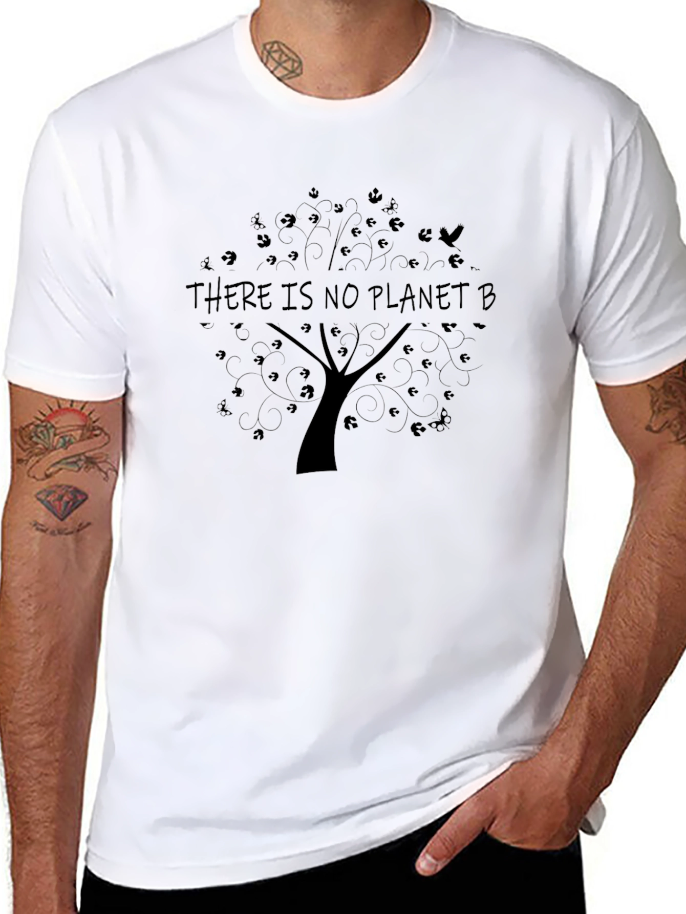 Eco-Conscious Black No Planet B Tree T-Shirt