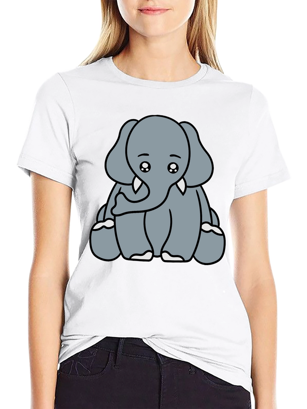 Cute Elephant Graphic Tee - Soft Cotton Blend
