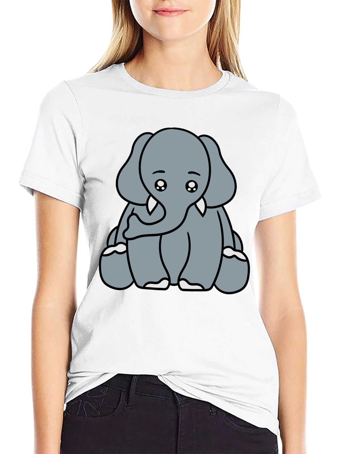 Cute Elephant Graphic Tee - Soft Cotton Blend