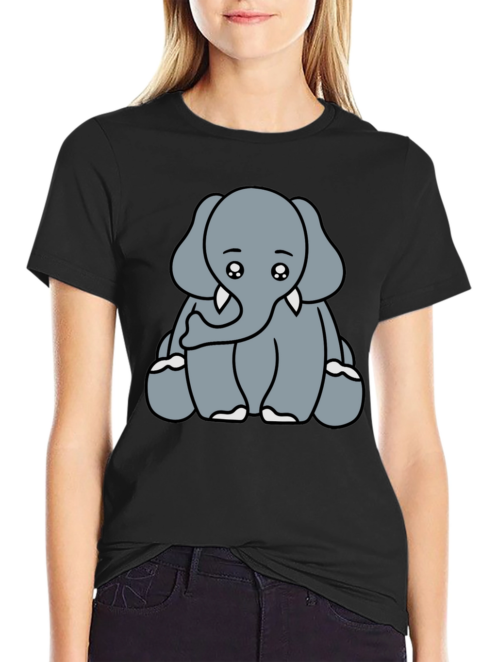 Cute Elephant Graphic Tee - Soft Cotton Blend