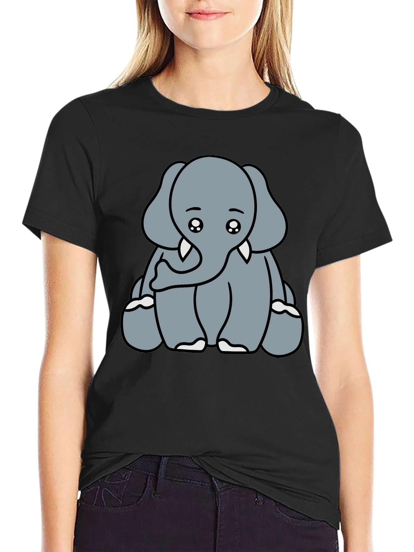 Cute Elephant Graphic Tee - Soft Cotton Blend