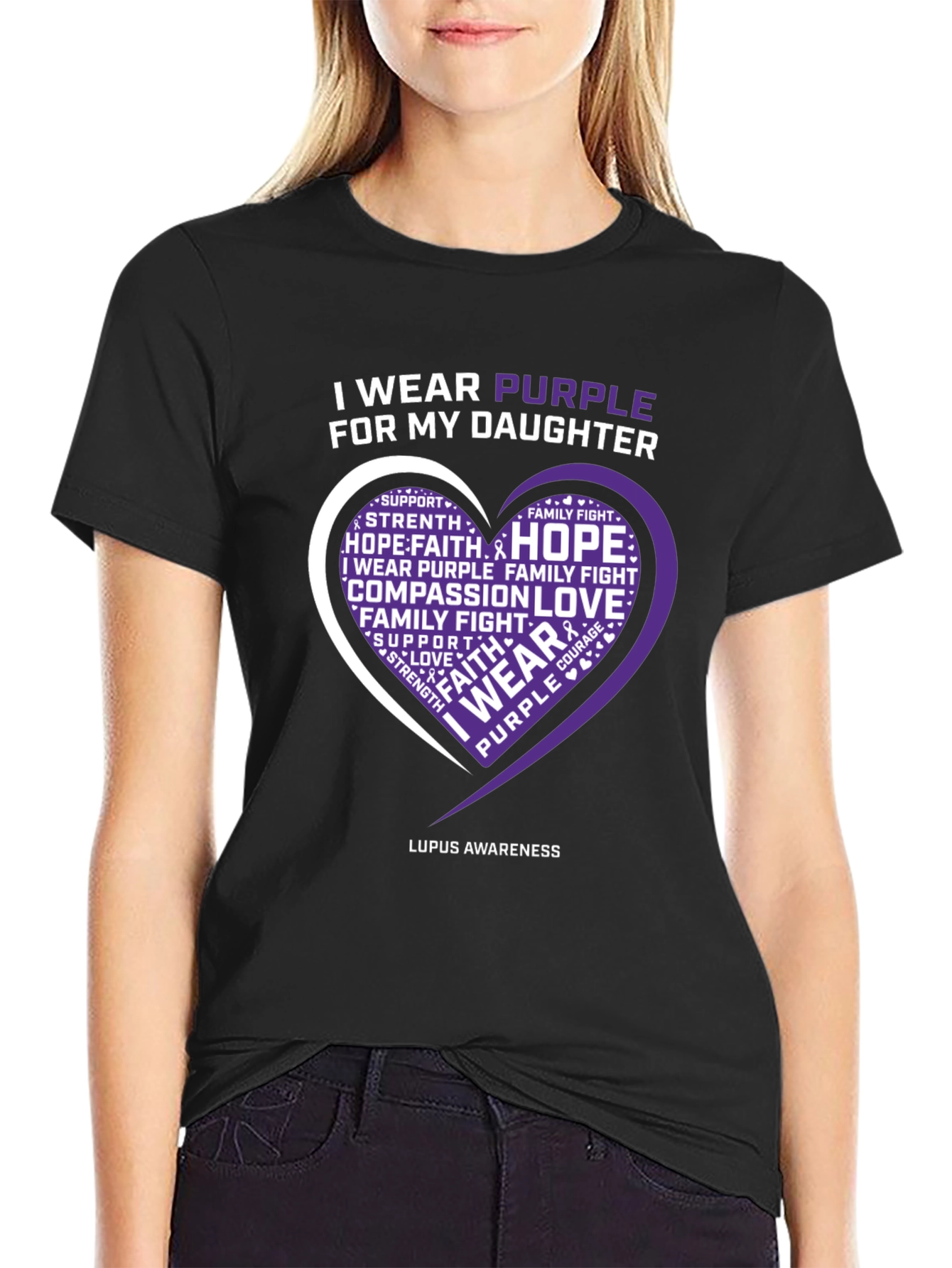 I Wear Purple for My Daughter Lupus Awareness T-Shirt
