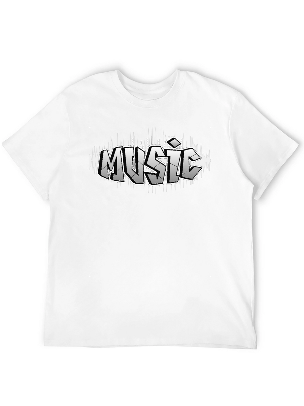 Music Graffiti Style Black T-Shirt