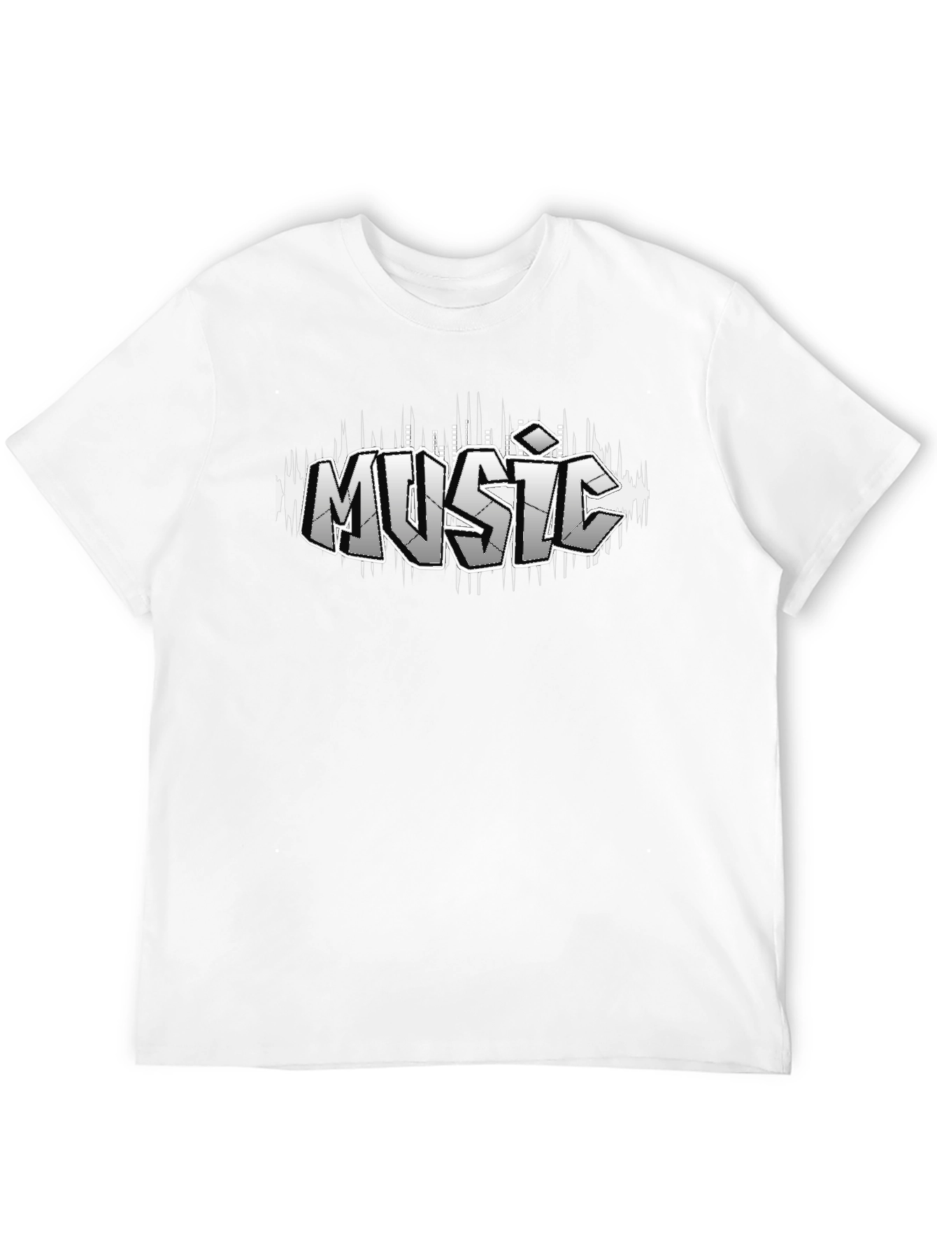 Music Graffiti Style Black T-Shirt