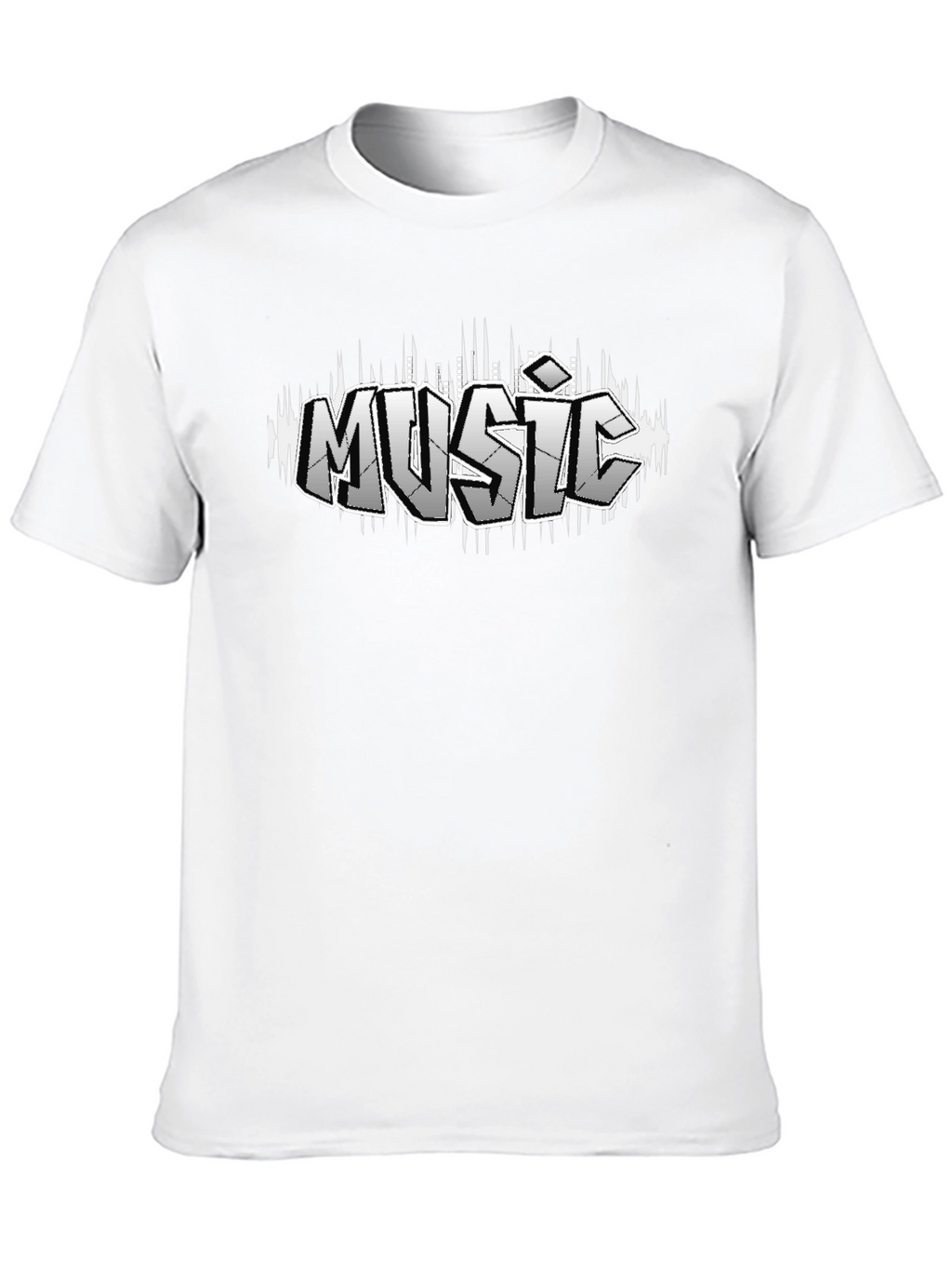 Music Graffiti Style Black T-Shirt