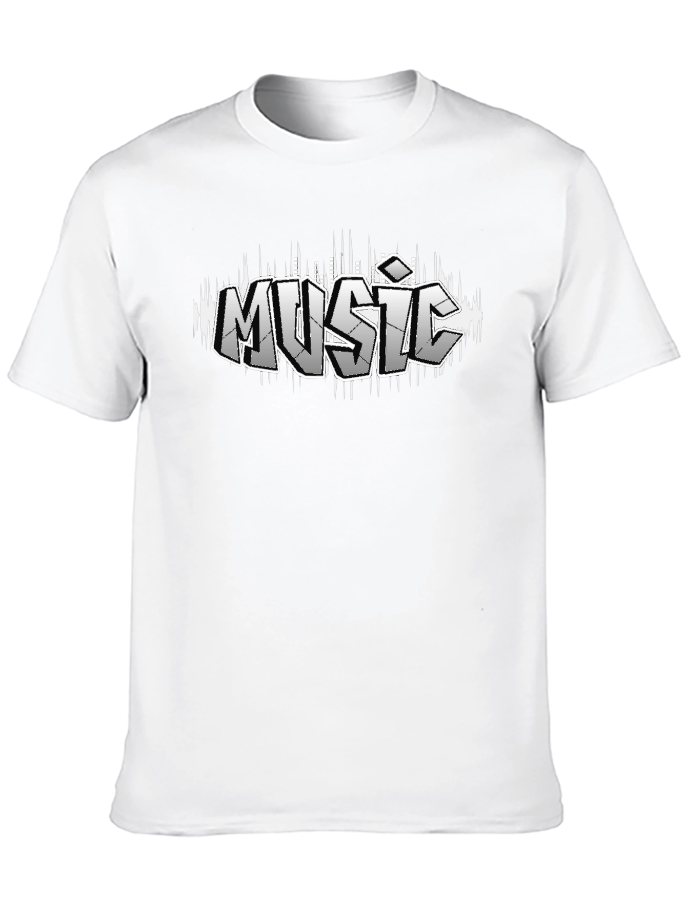 Music Graffiti Style Black T-Shirt