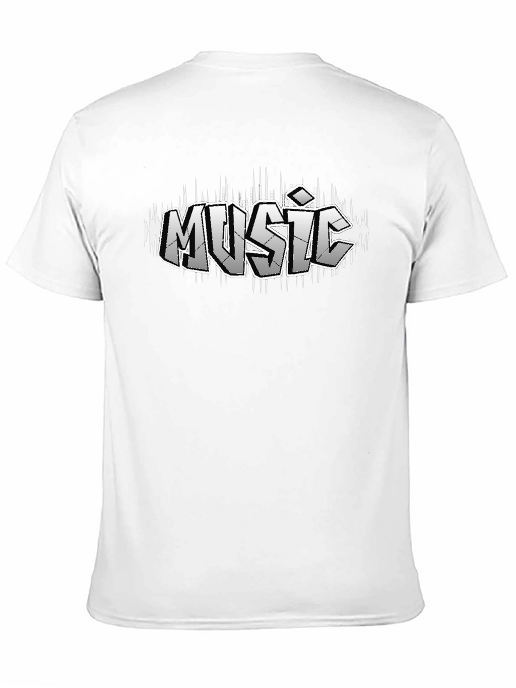 Music Graffiti Style Black T-Shirt