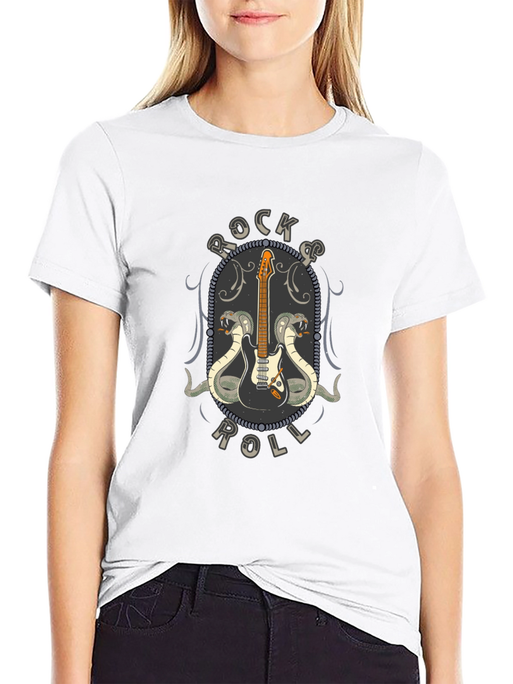 Rock & Roll Guitar Cobra Graphic T-Shirt
