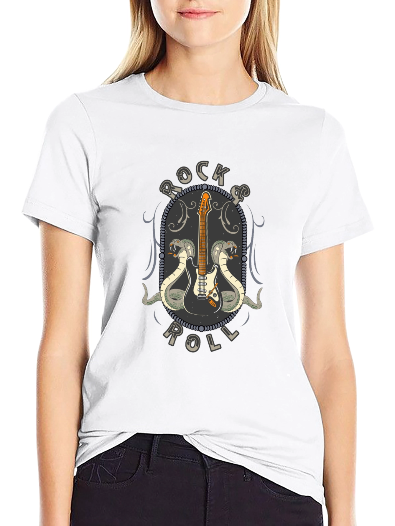 Rock & Roll Guitar Cobra Graphic T-Shirt