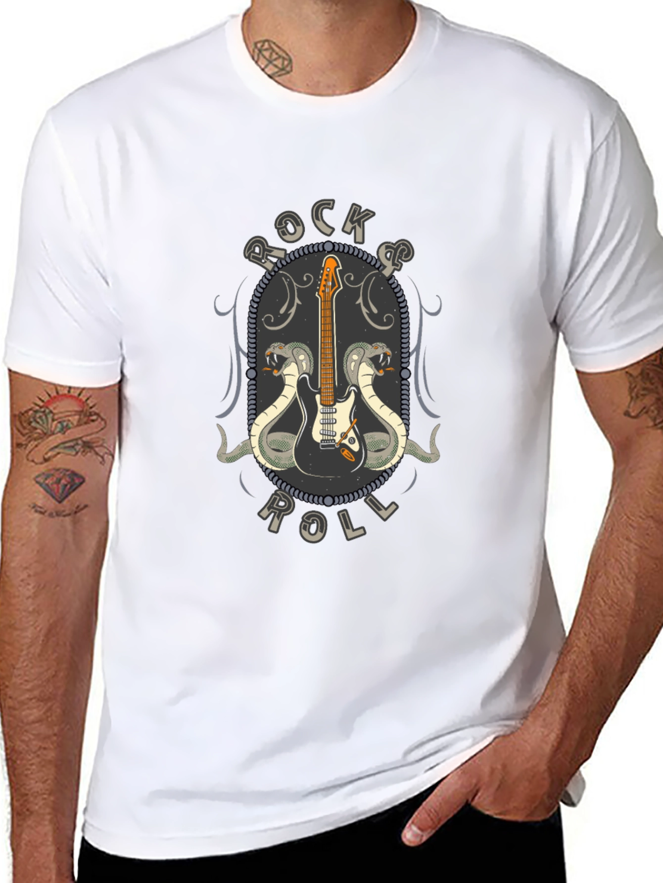 Rock & Roll Guitar Cobra Graphic T-Shirt