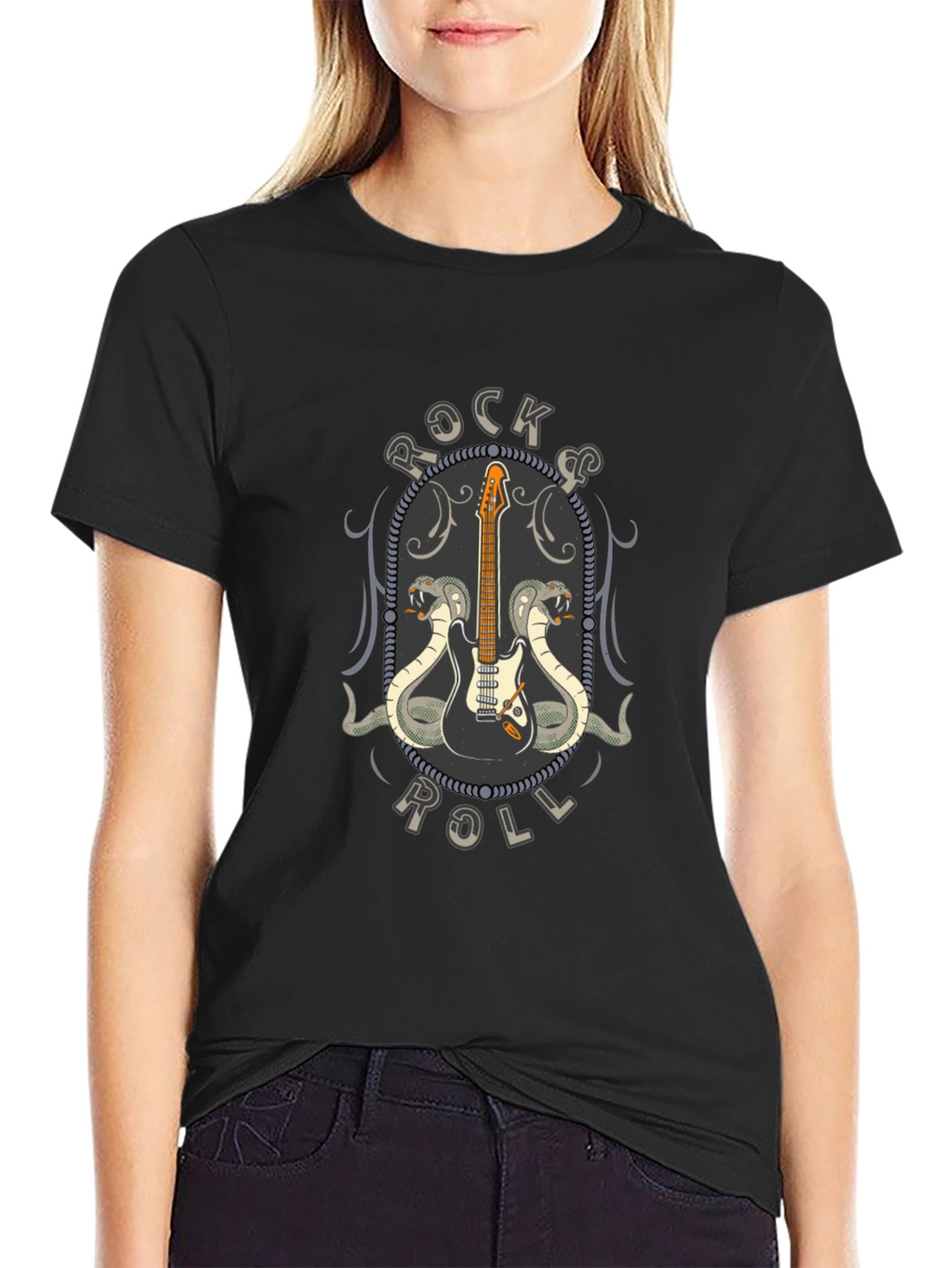 Rock & Roll Guitar Cobra Graphic T-Shirt
