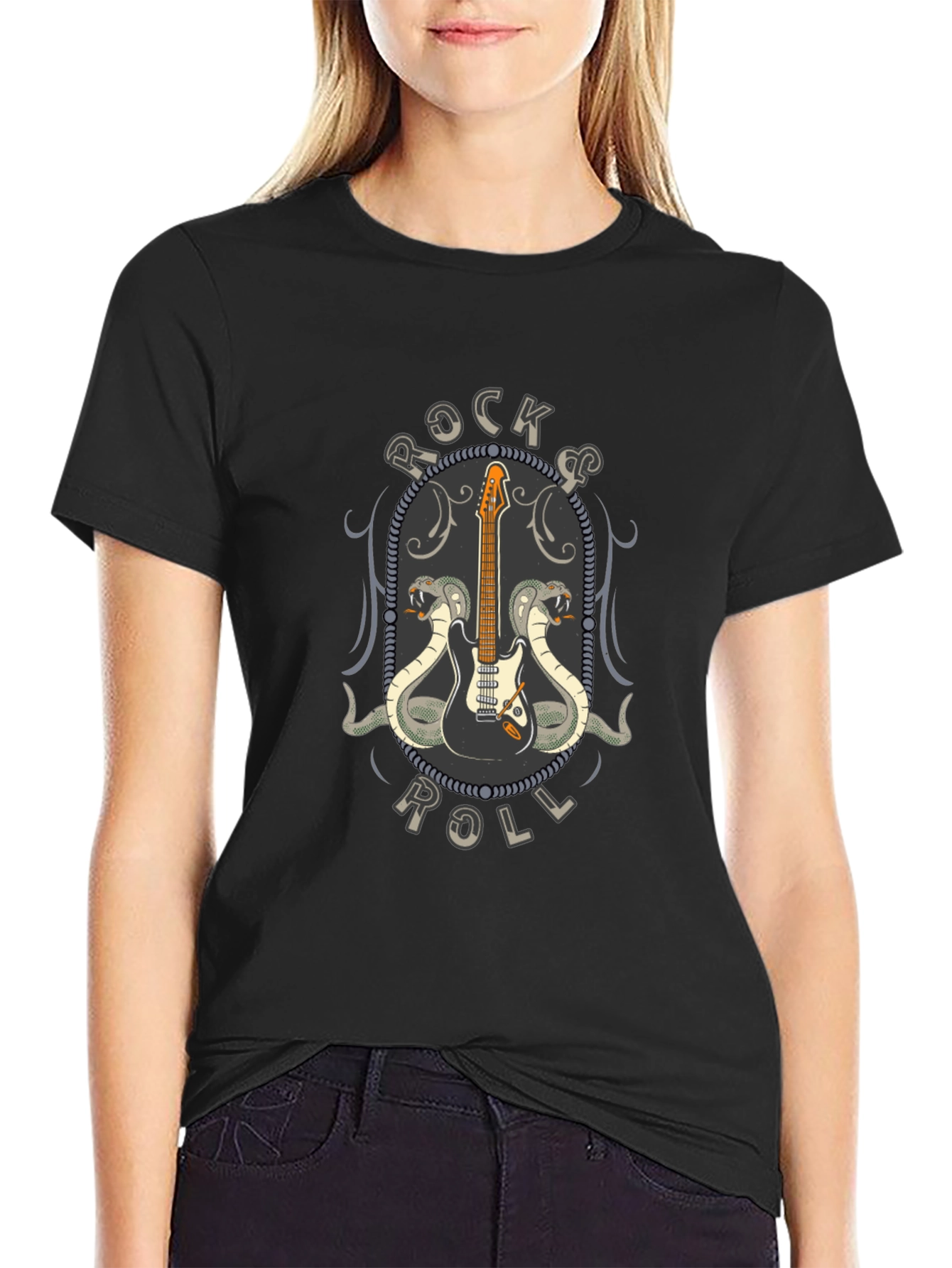 Rock & Roll Guitar Cobra Graphic T-Shirt