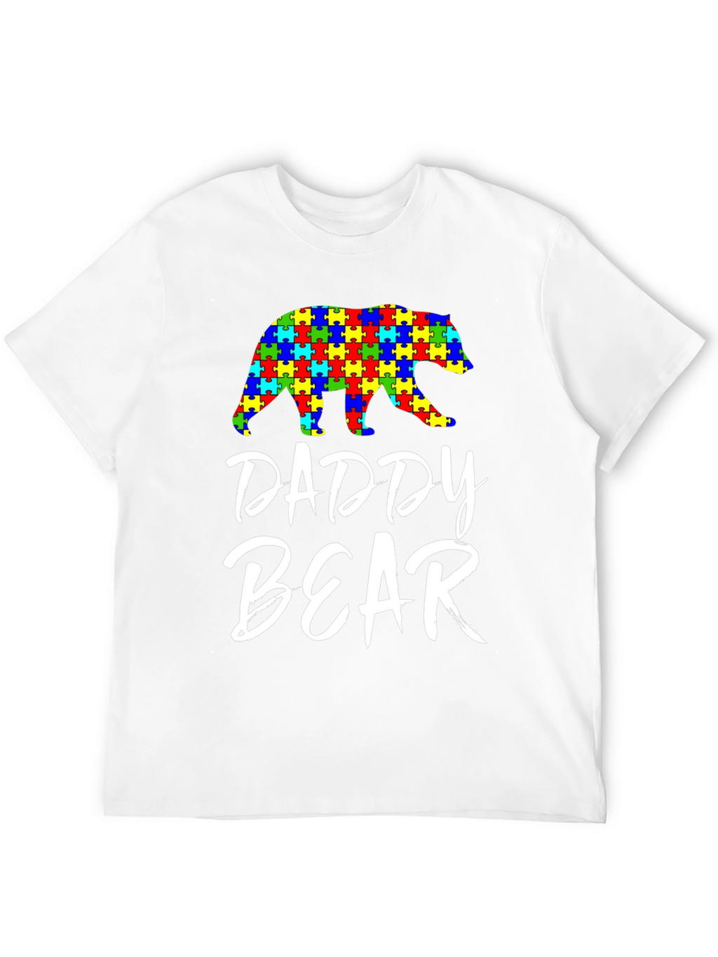 Daddy Bear Autism Awareness Puzzle T-Shirt