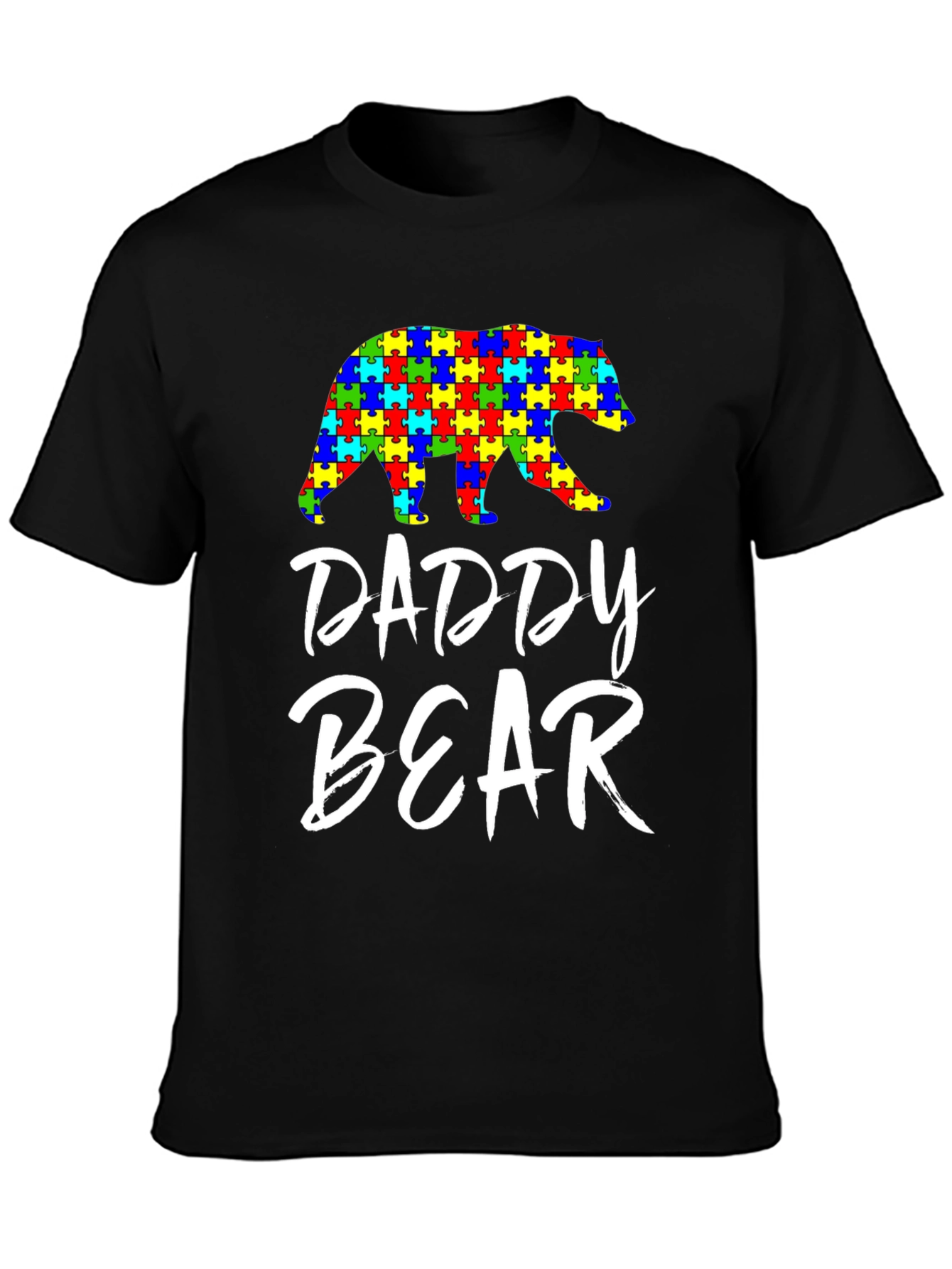 Daddy Bear Autism Awareness Puzzle T-Shirt