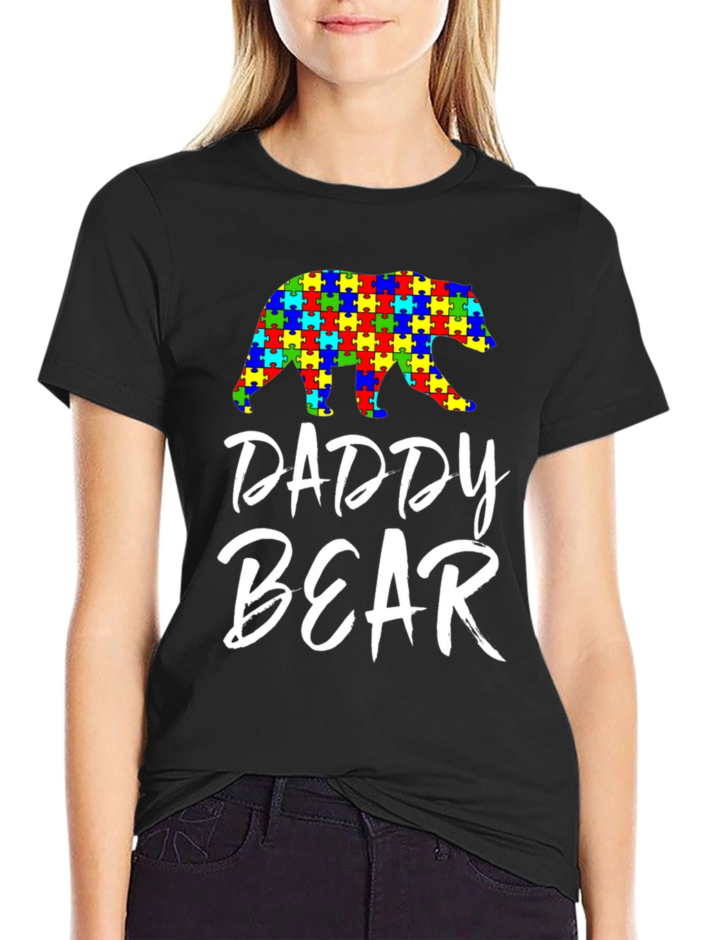Daddy Bear Autism Awareness Puzzle T-Shirt