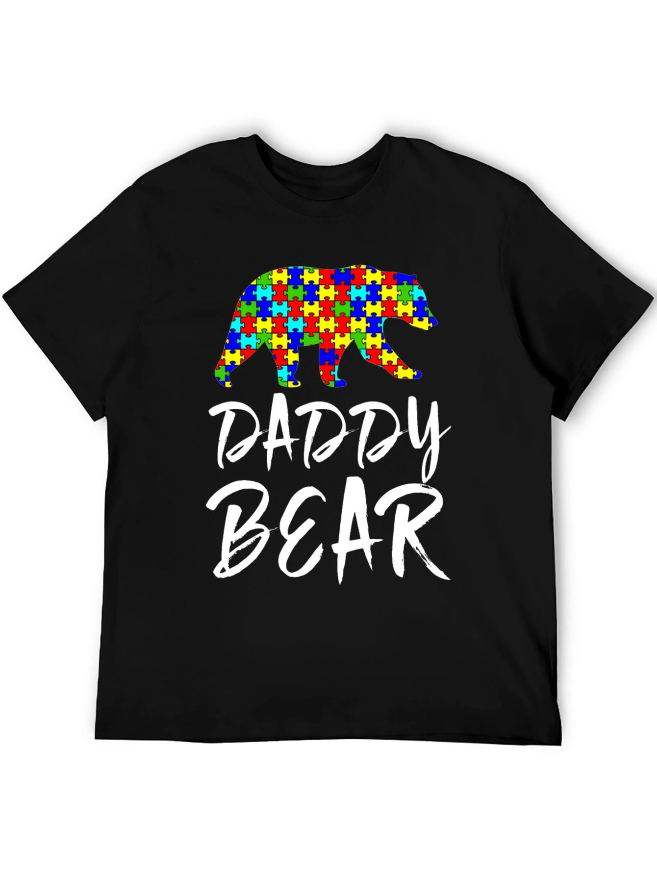 Daddy Bear Autism Awareness Puzzle T-Shirt