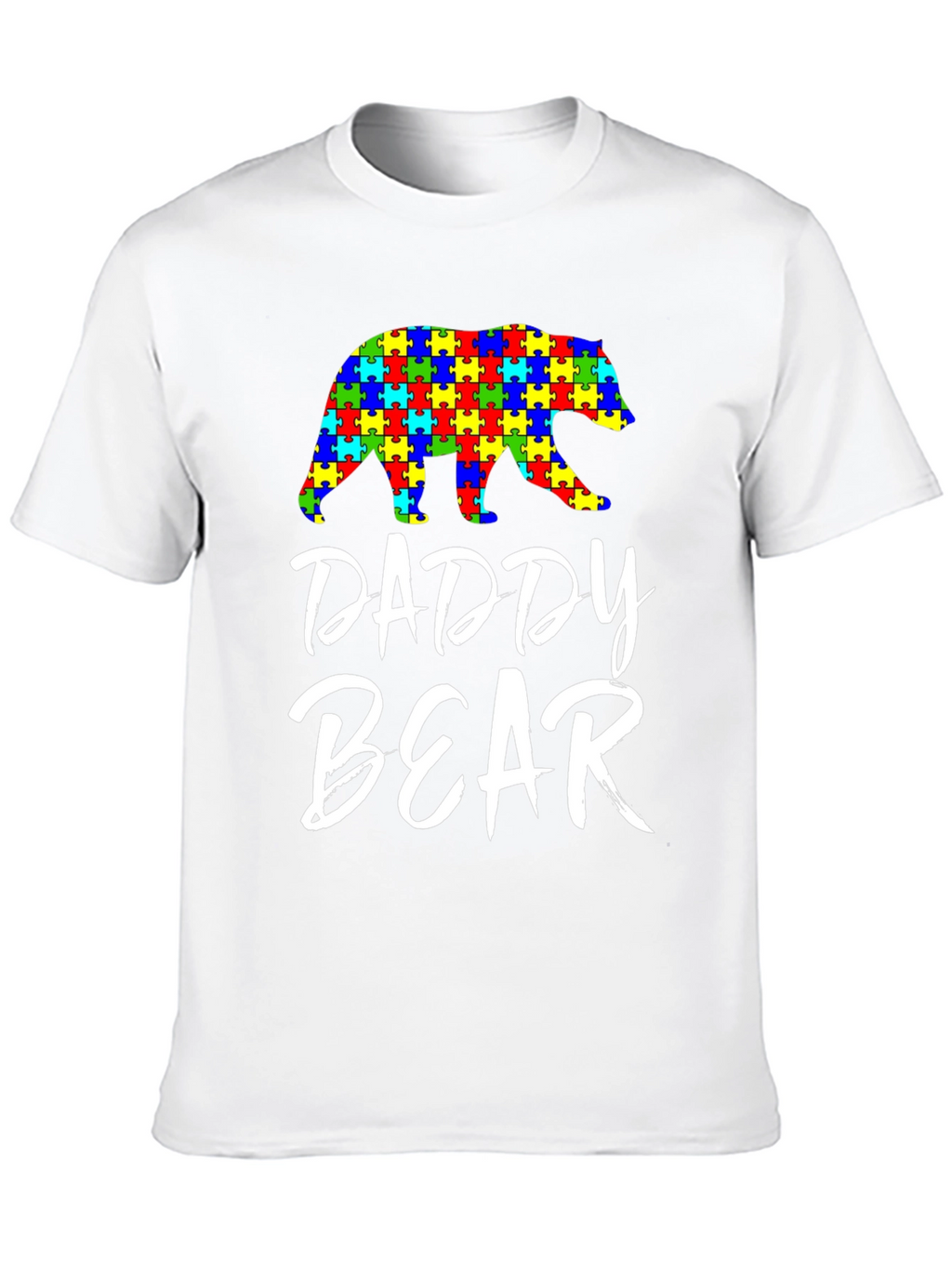 Daddy Bear Autism Awareness Puzzle T-Shirt