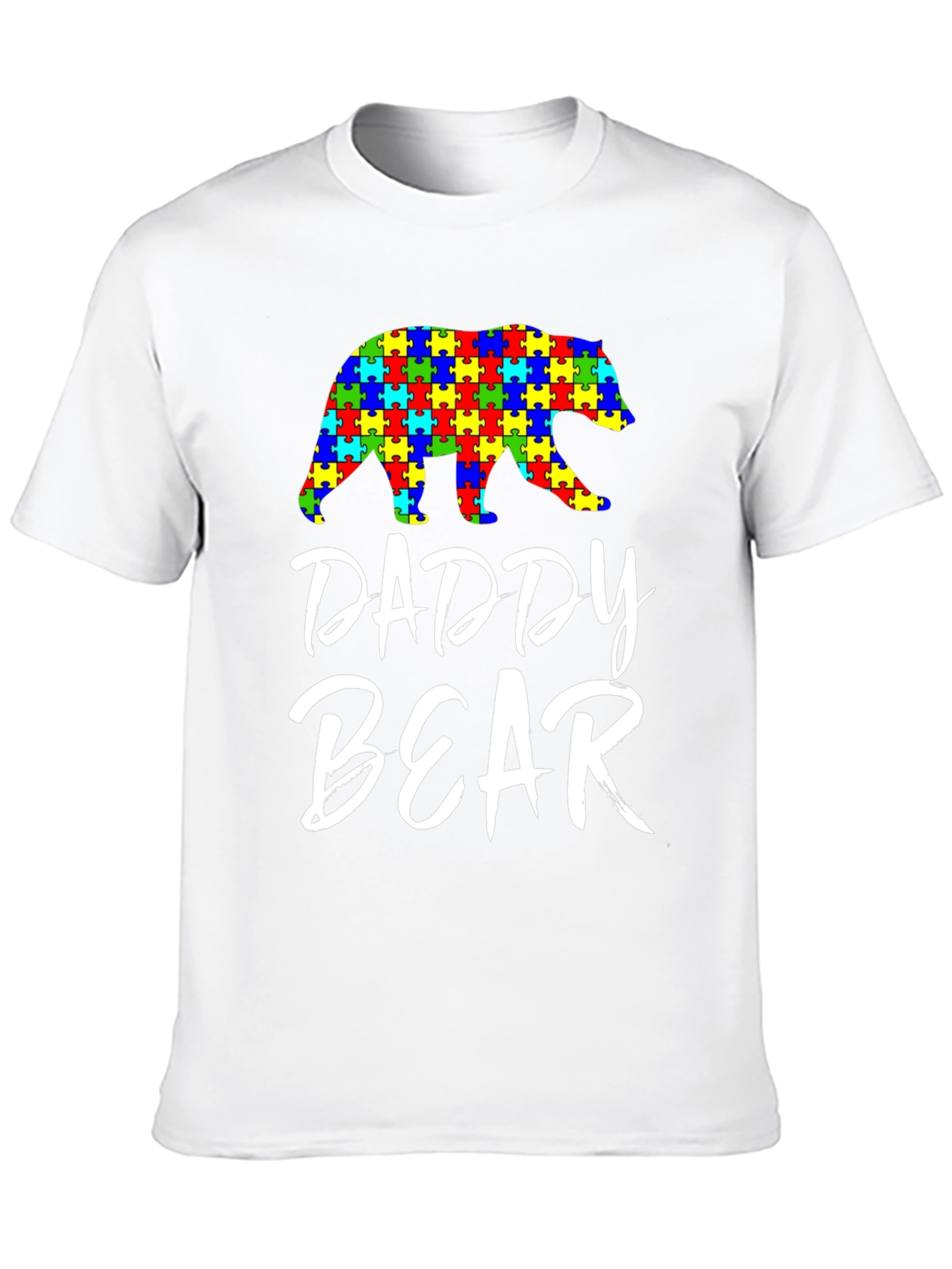 Daddy Bear Autism Awareness Puzzle T-Shirt