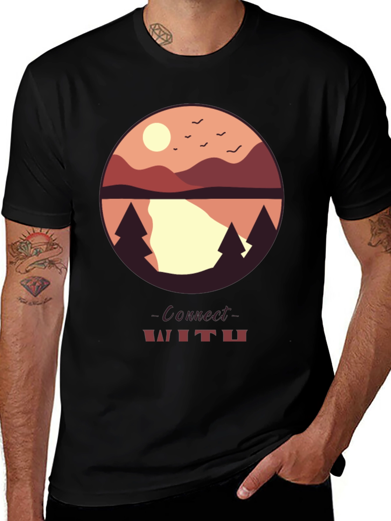 Connect With Nature Graphic Tee - Black