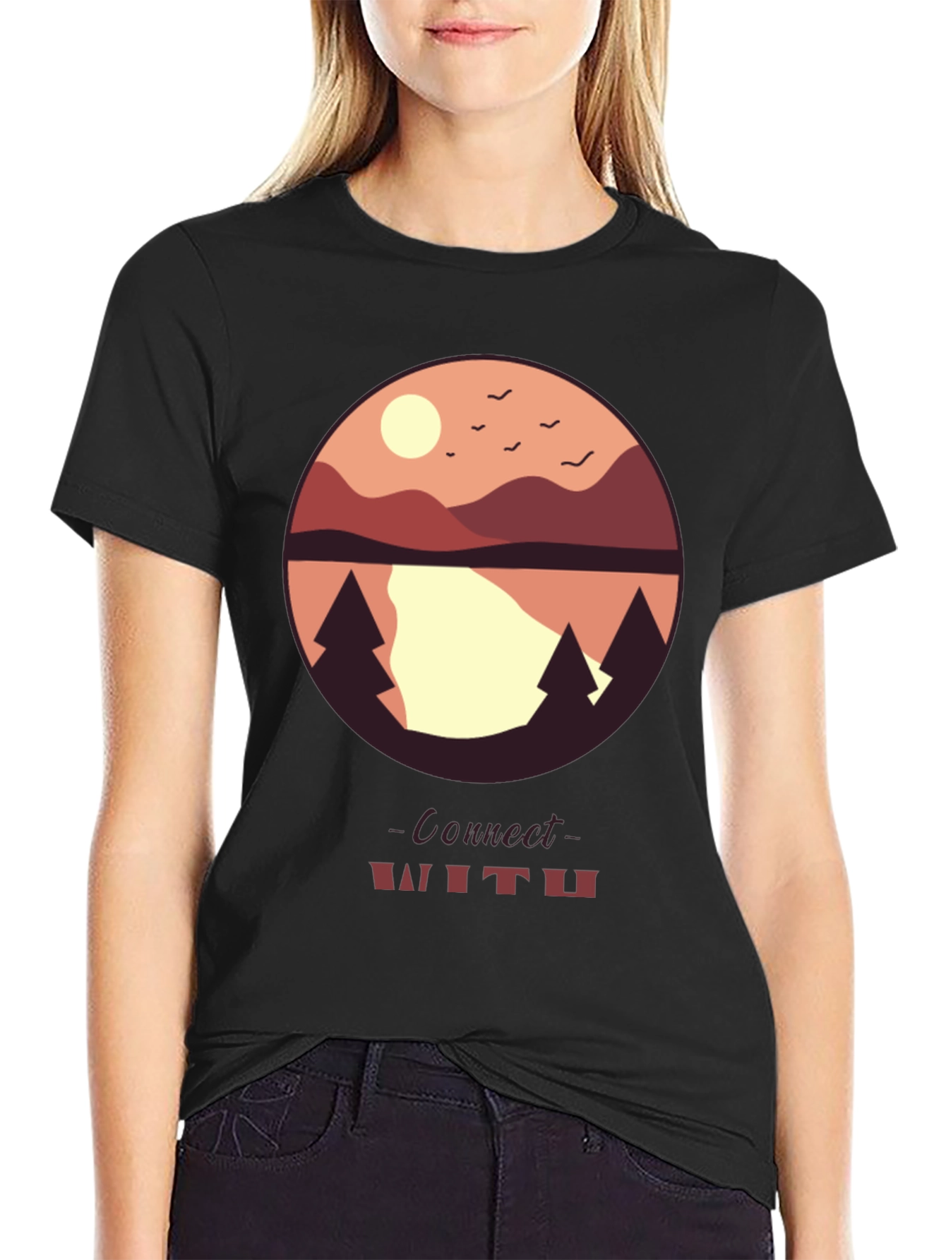 Connect With Nature Graphic Tee - Black