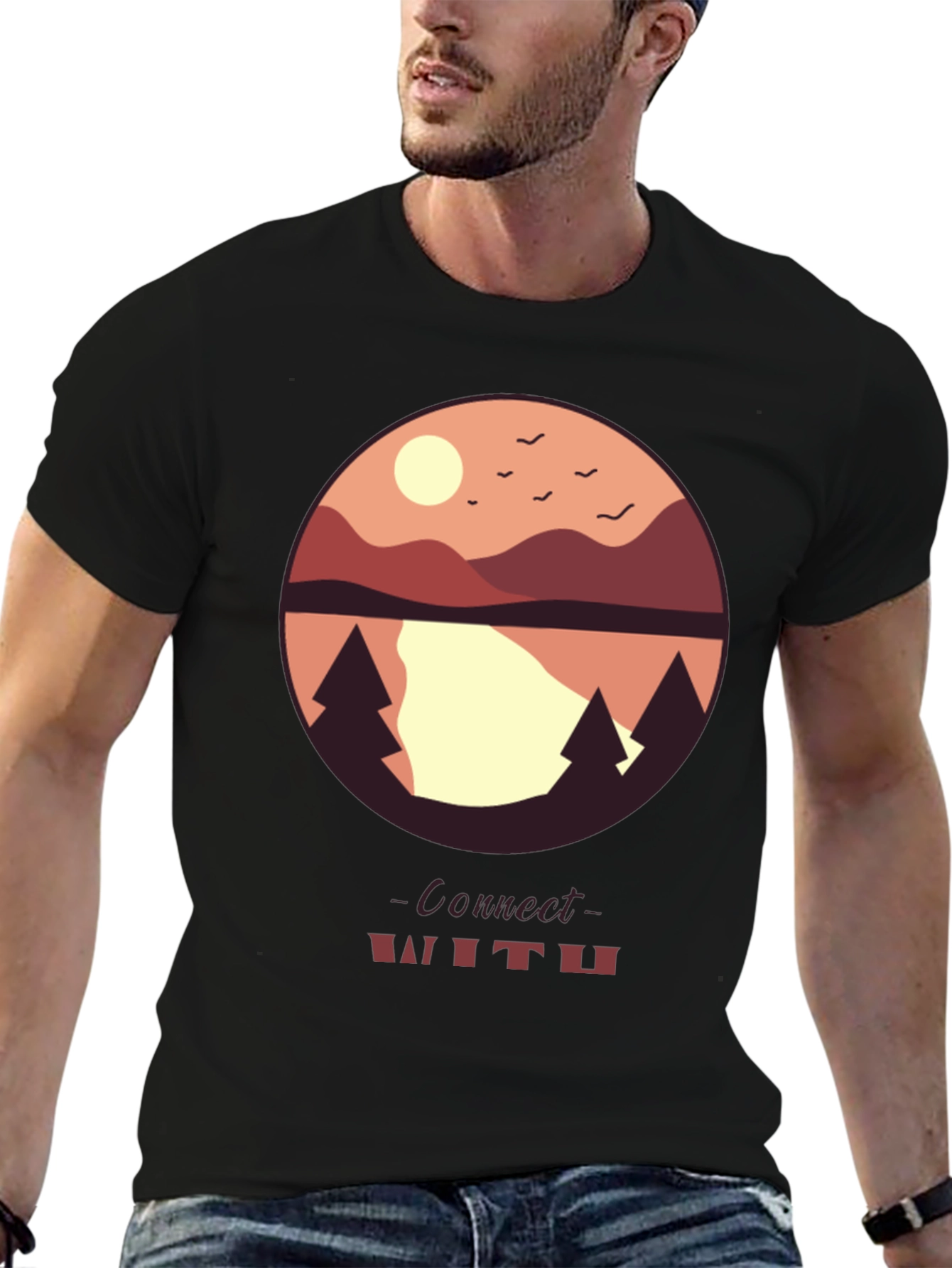 Connect With Nature Graphic Tee - Black