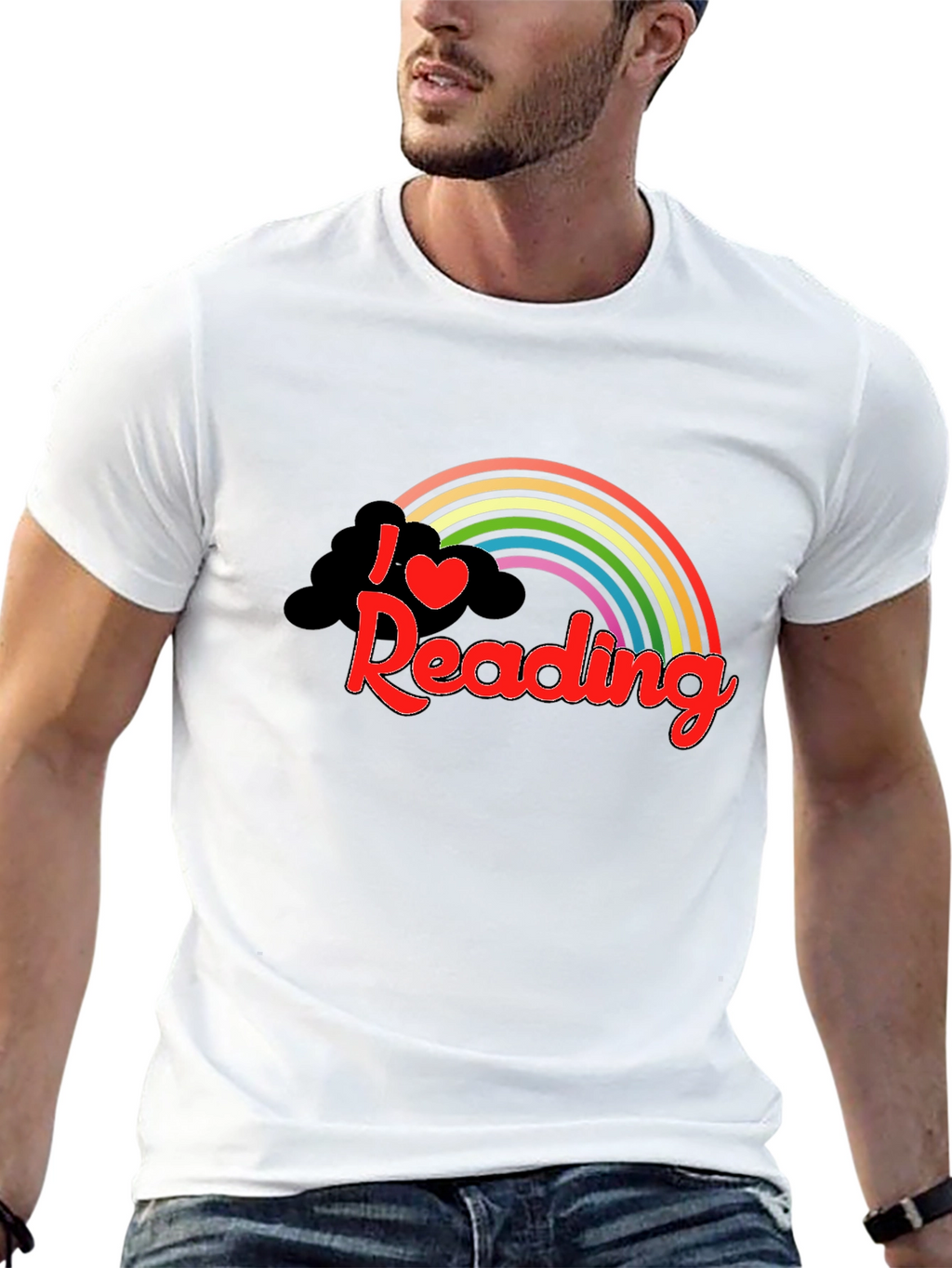 I Love Reading Rainbow Graphic Tee - Black