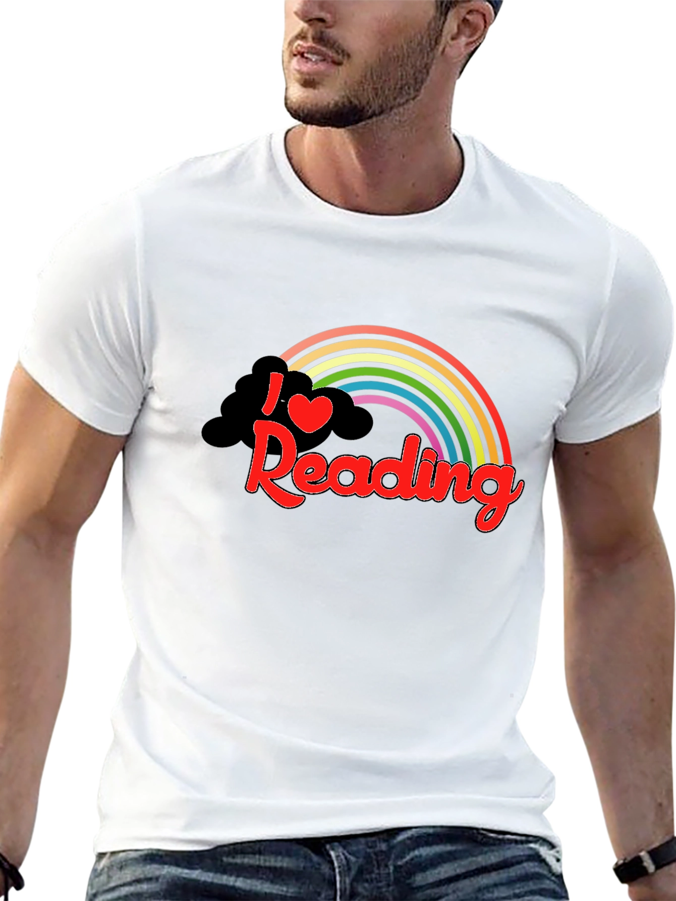 I Love Reading Rainbow Graphic Tee - Black