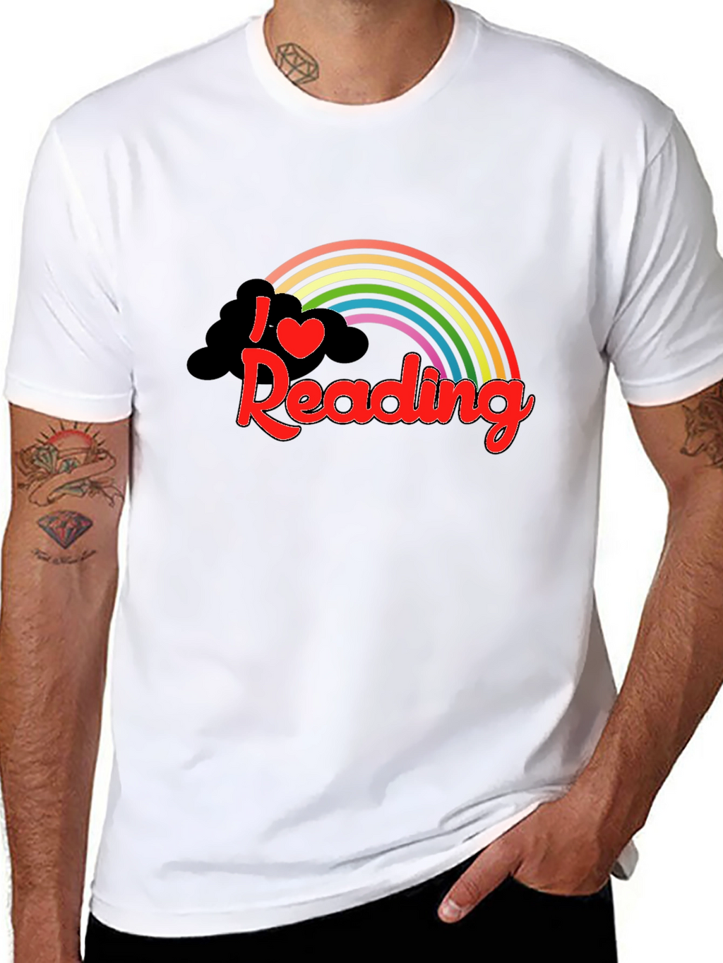 I Love Reading Rainbow Graphic Tee - Black