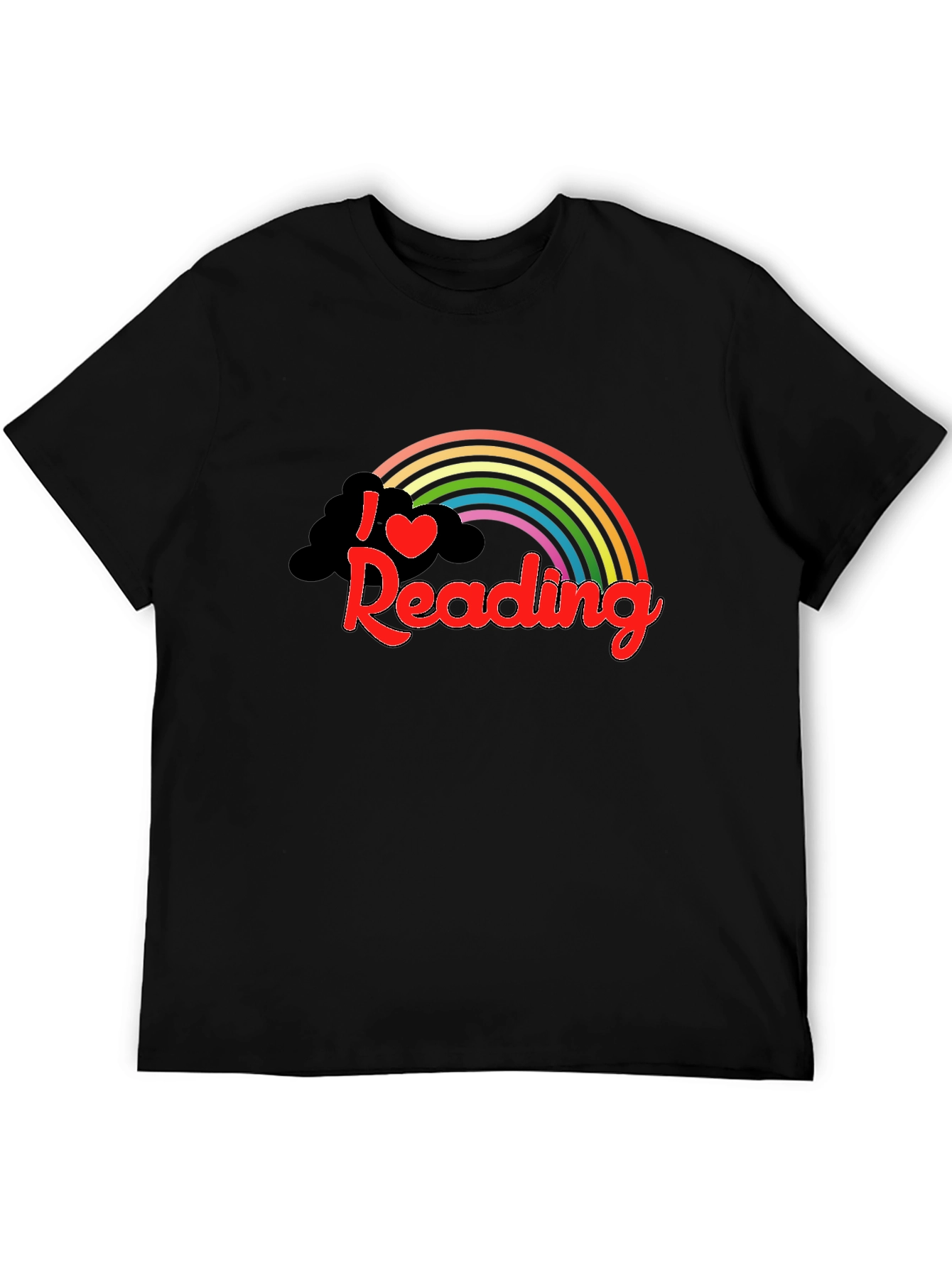 I Love Reading Rainbow Graphic Tee - Black