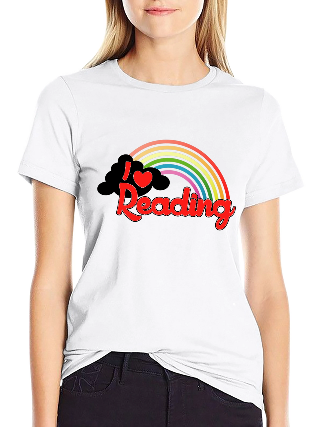 I Love Reading Rainbow Graphic Tee - Black