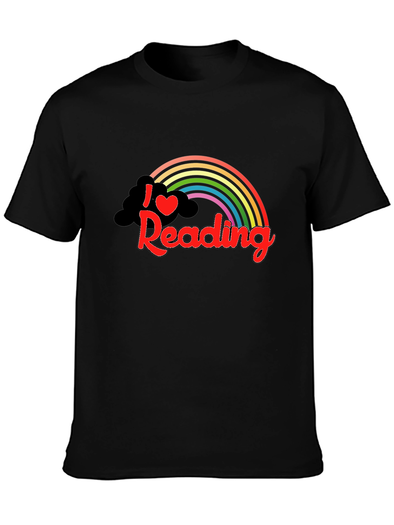 I Love Reading Rainbow Graphic Tee - Black
