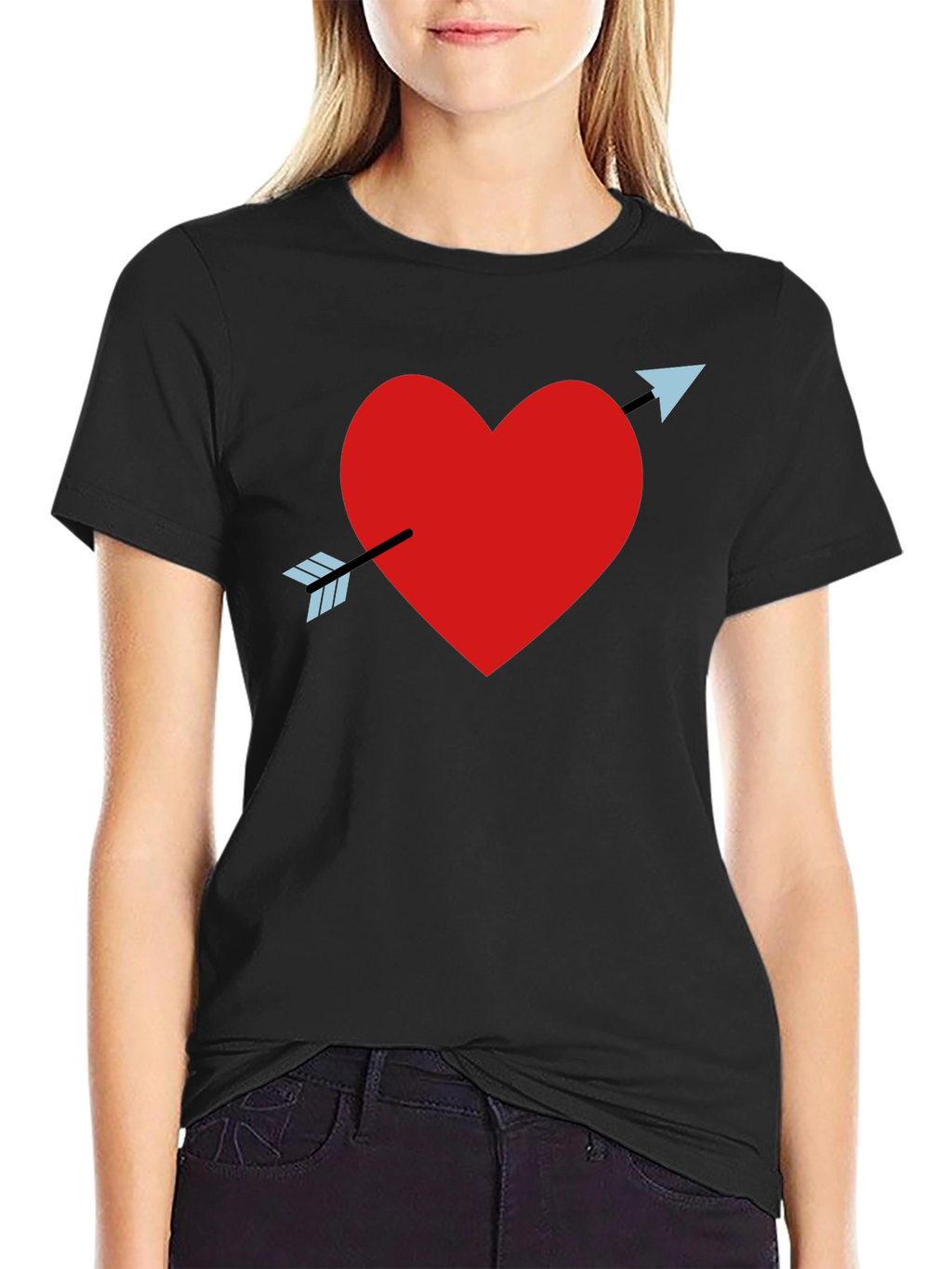 Heart Arrow Black T-Shirt