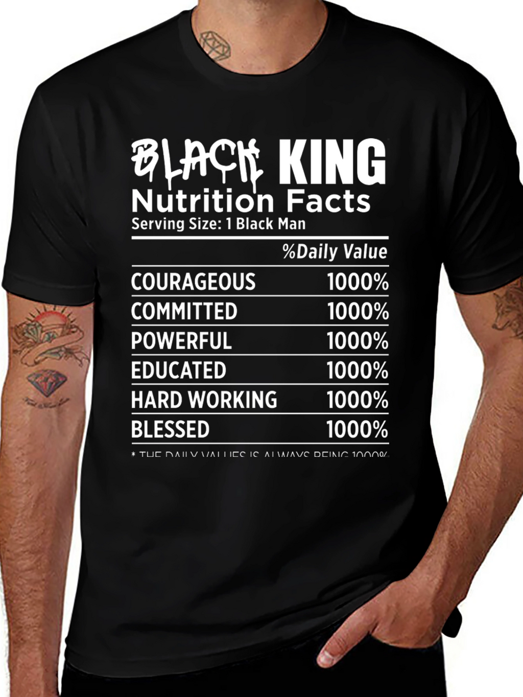 Black King Nutrition Facts Mens T-Shirt