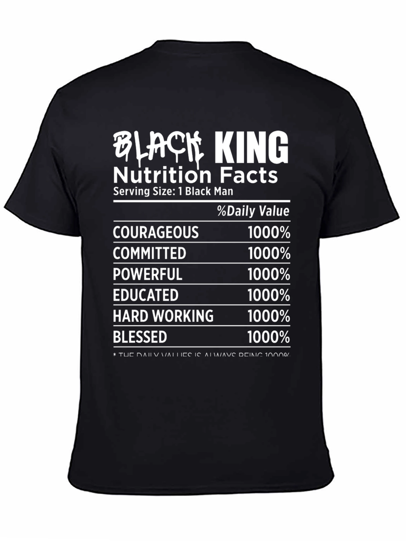 Black King Nutrition Facts Mens T-Shirt