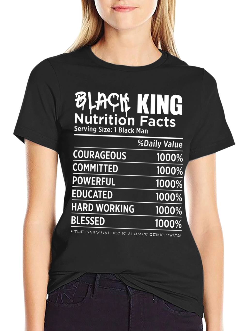 Black King Nutrition Facts Mens T-Shirt