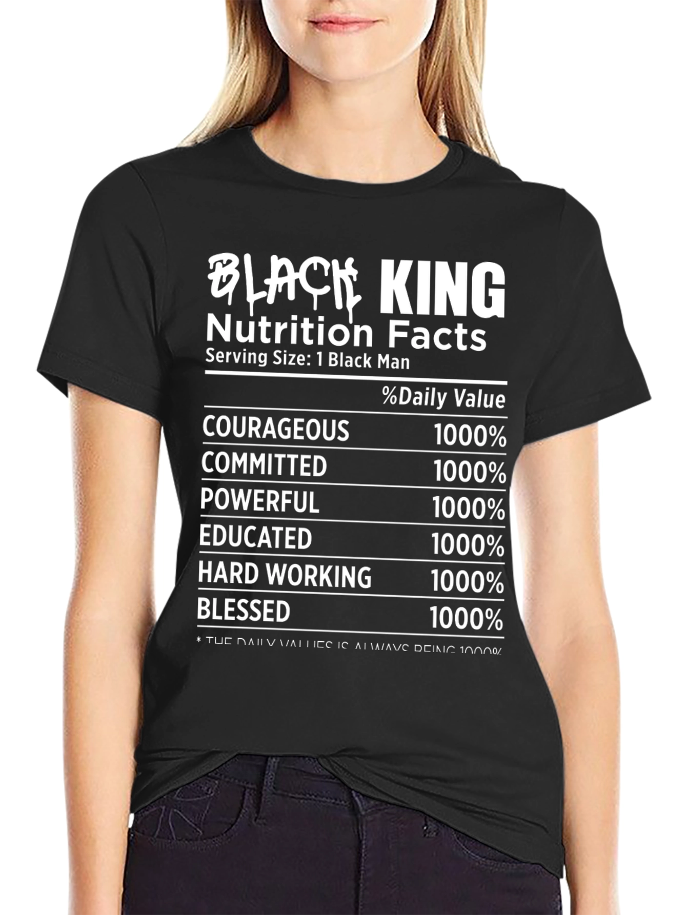 Black King Nutrition Facts Mens T-Shirt