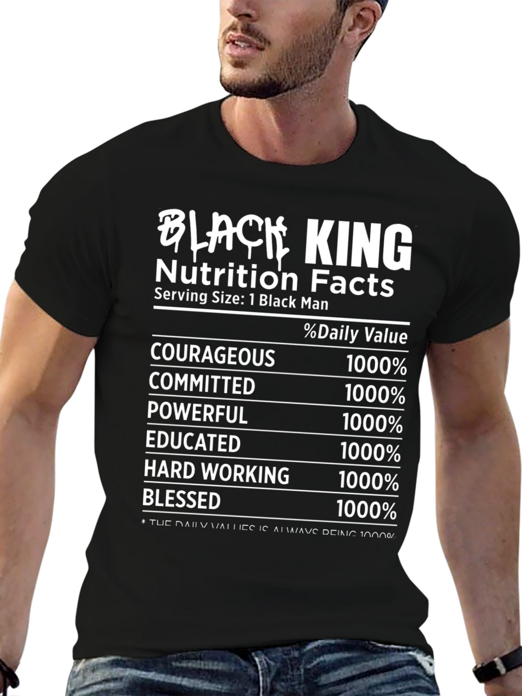 Black King Nutrition Facts Mens T-Shirt