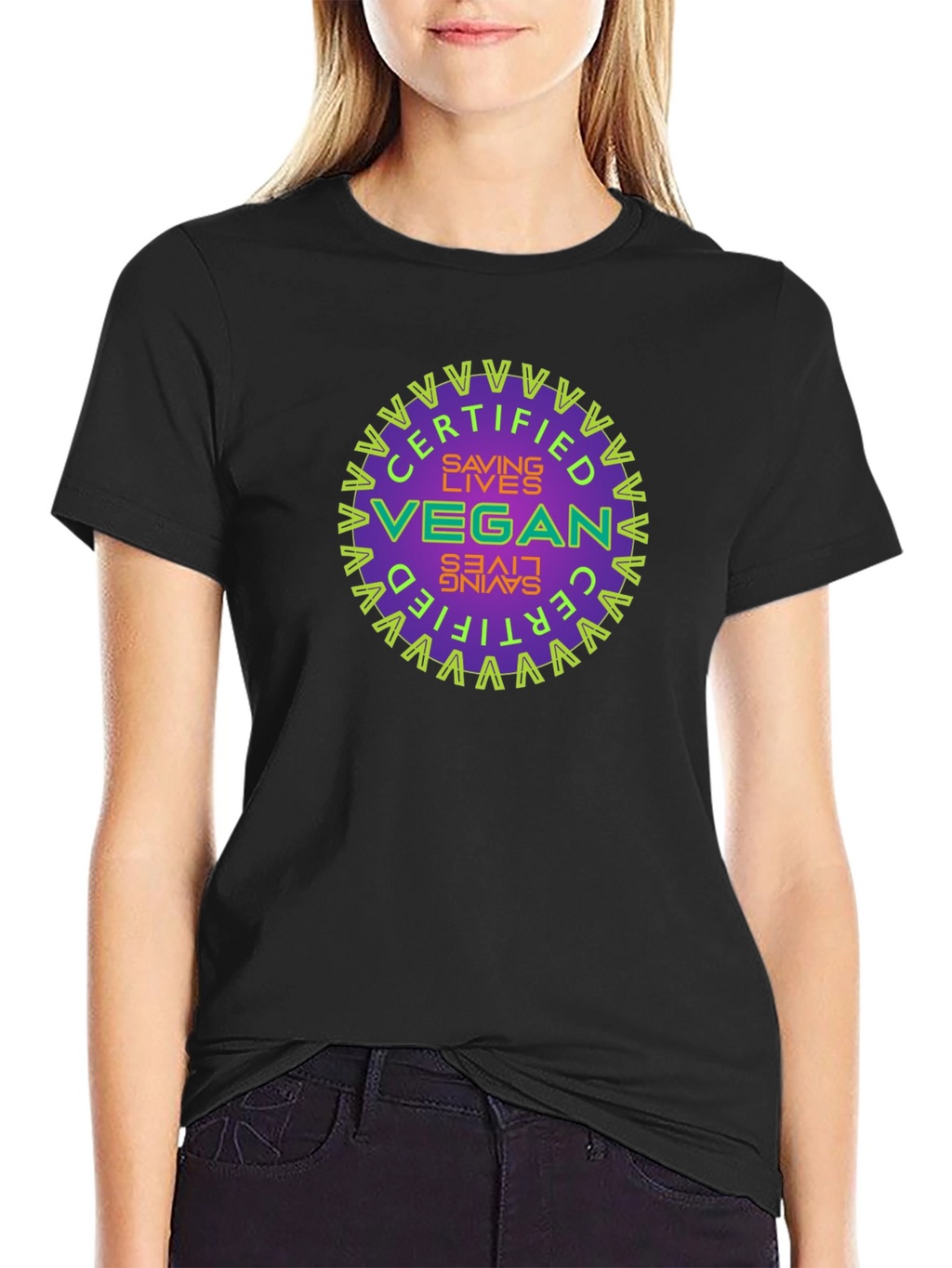 Certified Vegan Saving Lives Graphic T-Shirt