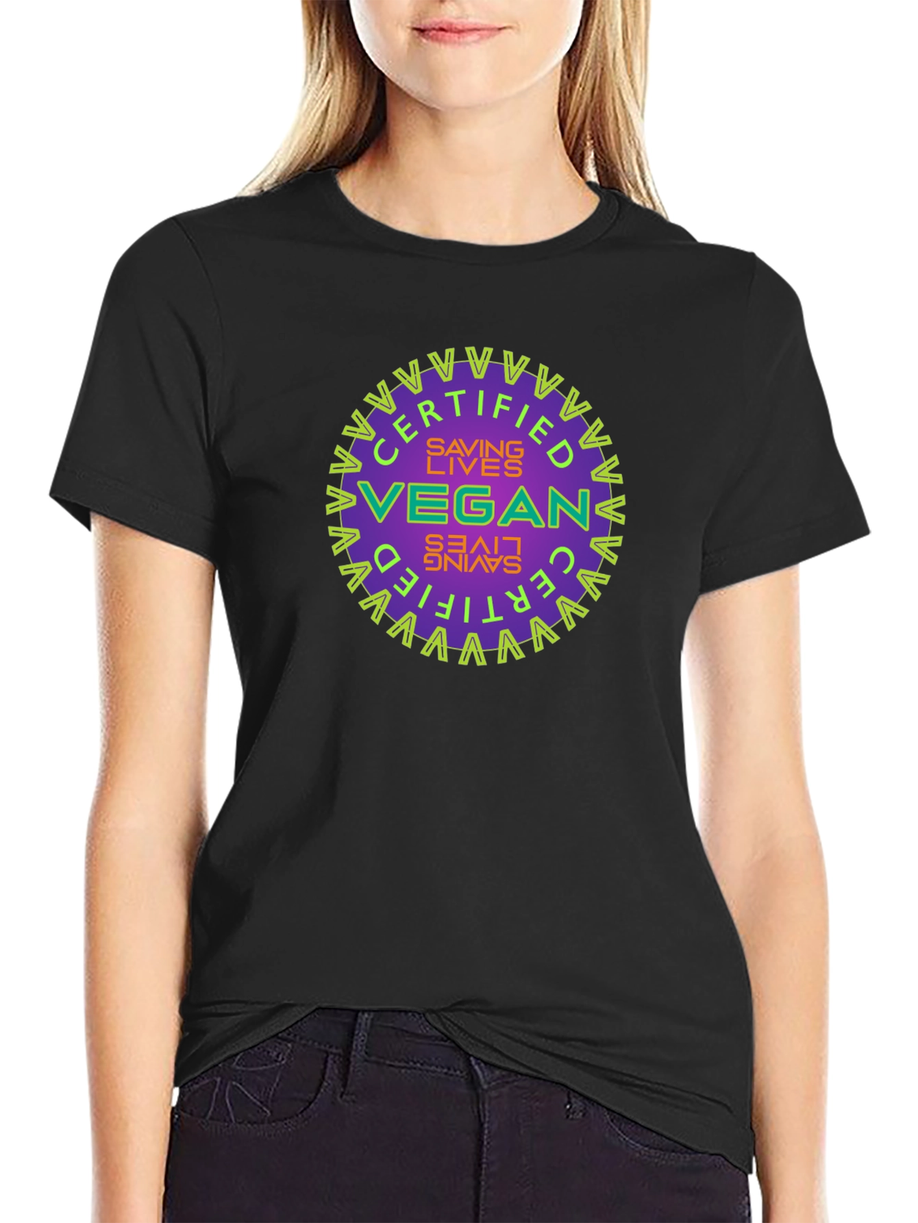 Certified Vegan Saving Lives Graphic T-Shirt