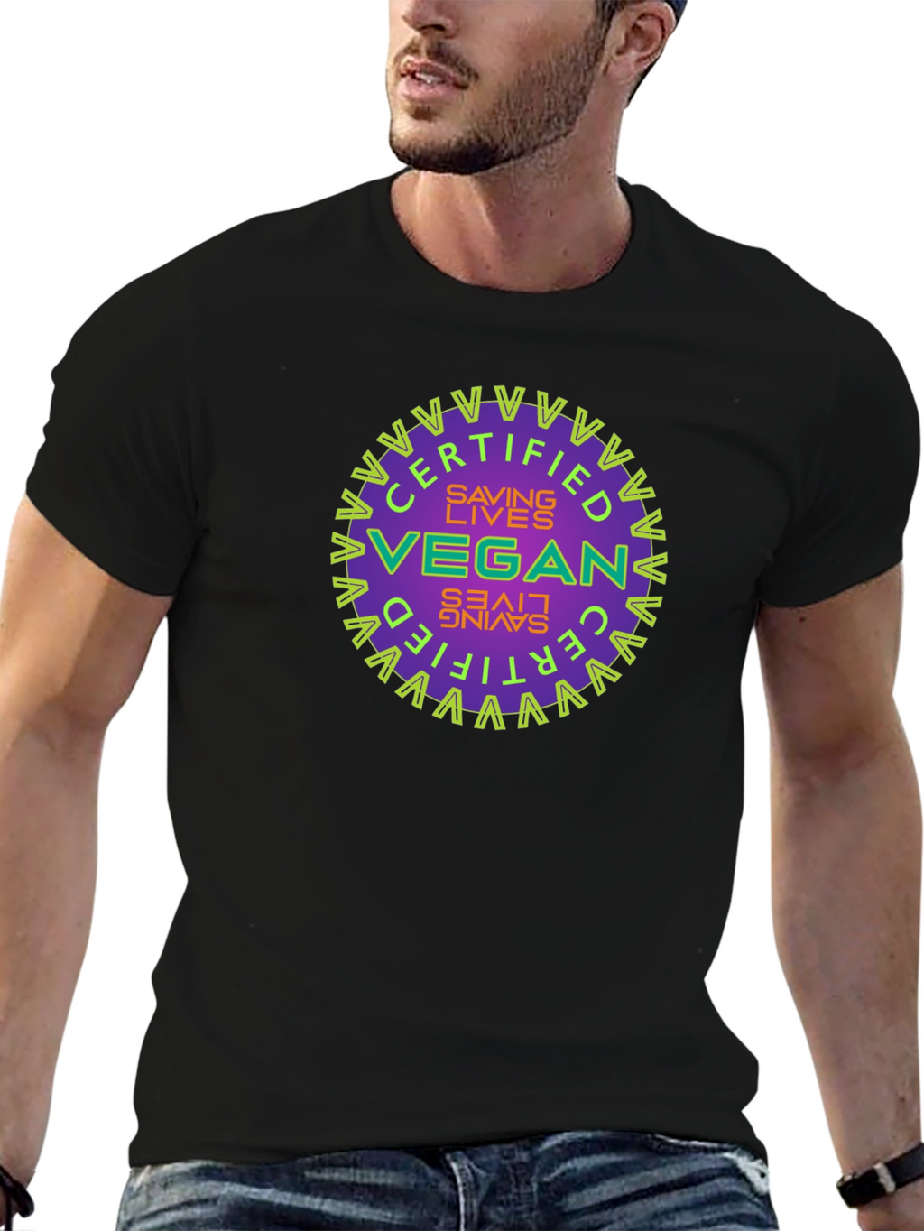 Certified Vegan Saving Lives Graphic T-Shirt