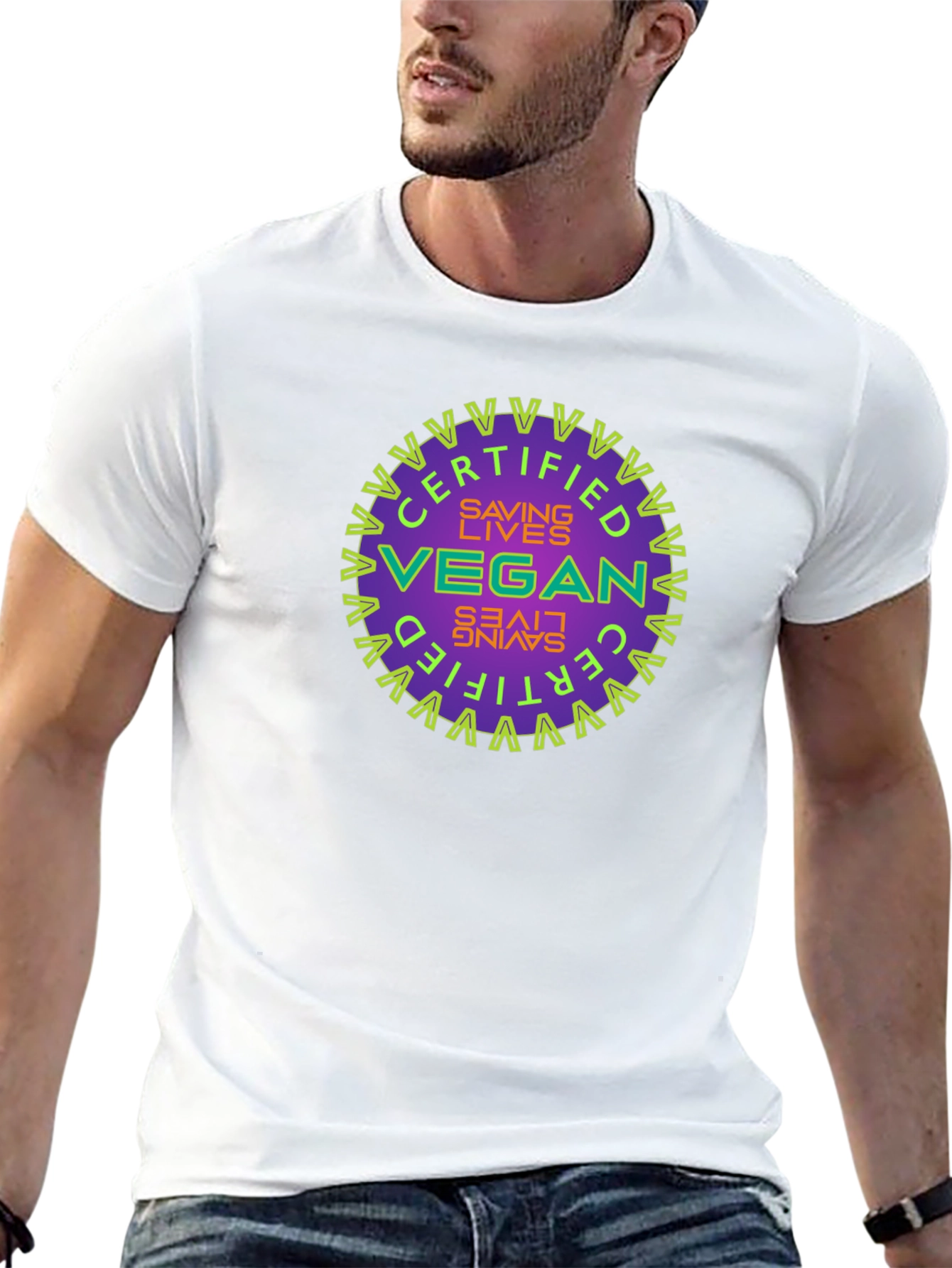Certified Vegan Saving Lives Graphic T-Shirt