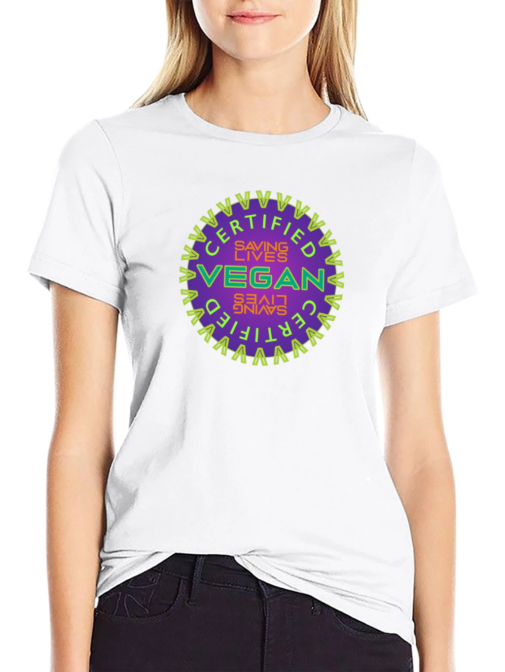 Certified Vegan Saving Lives Graphic T-Shirt