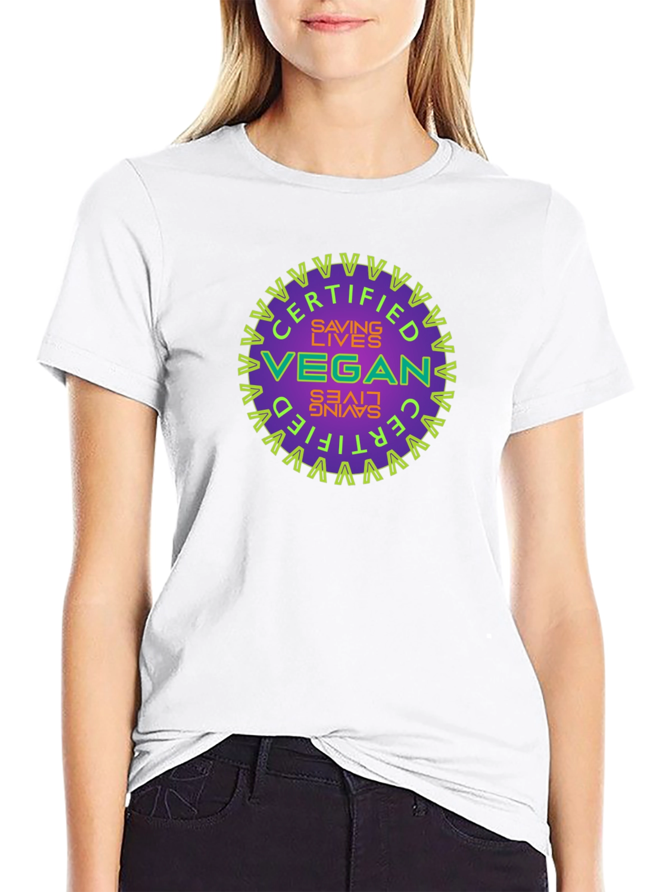Certified Vegan Saving Lives Graphic T-Shirt
