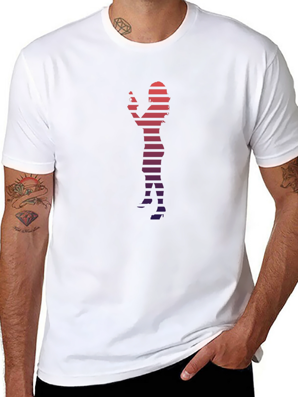 Silhouette Striped Graphic Tee